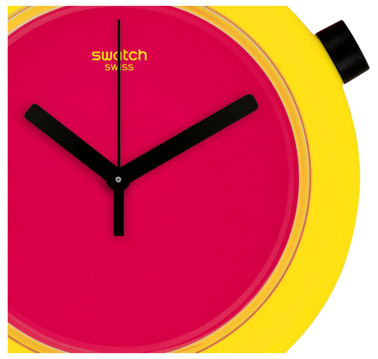 NEW SWISS LIMITED EDITION SWATCH PNJ100 POPTASTIC UNISEX 45MM YELLOW RED BLACK