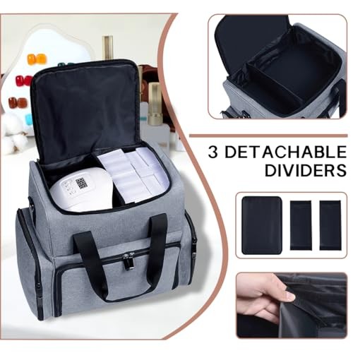 Nail Polish Organizer Case Hold 80 Bottles (15ml-0.5 fl.oz),Grey | Large Grey05