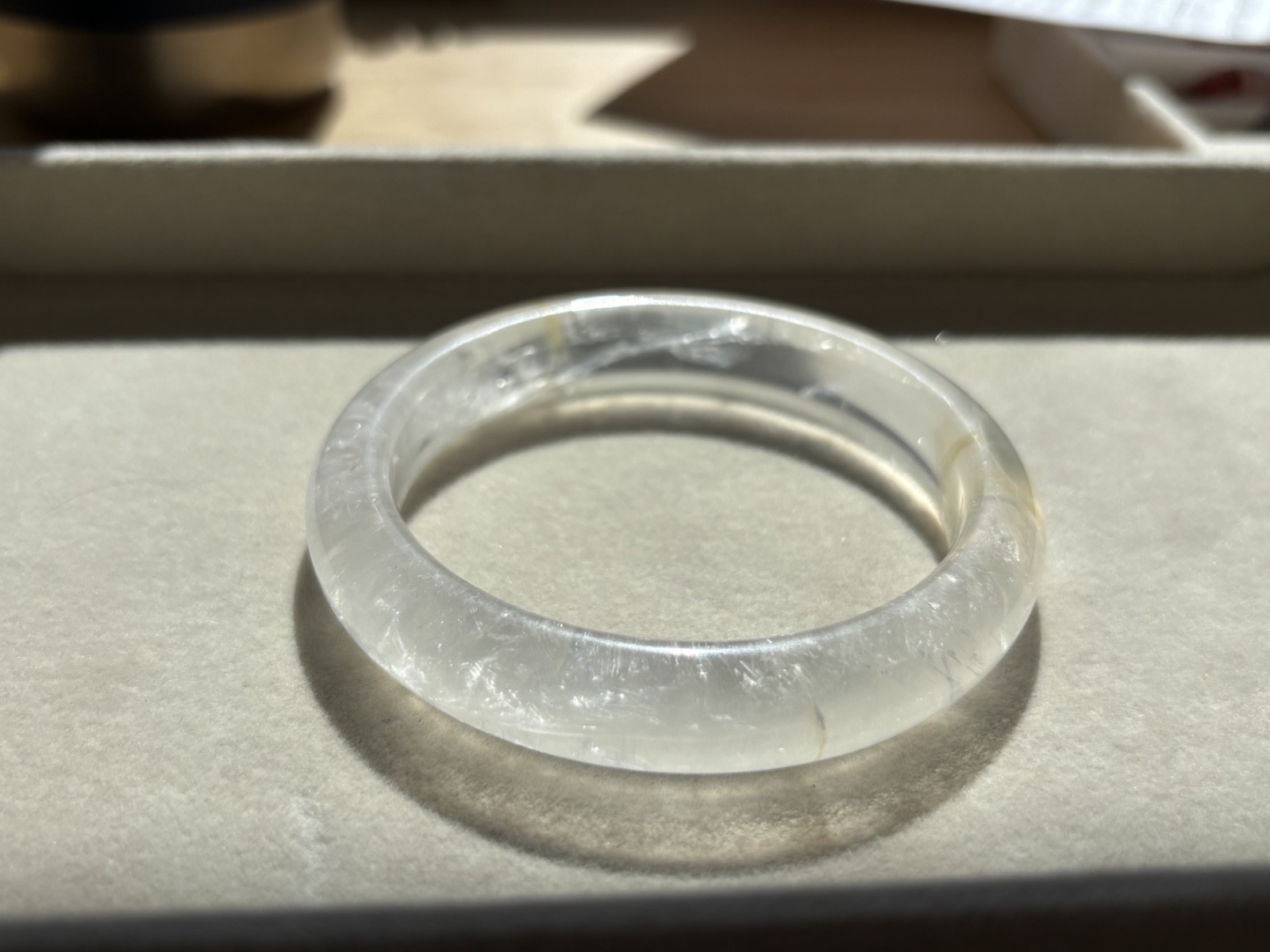 57mm Natural Clear Quartz Bangle Bracelet Pure White Crystal Untreated Gemstone