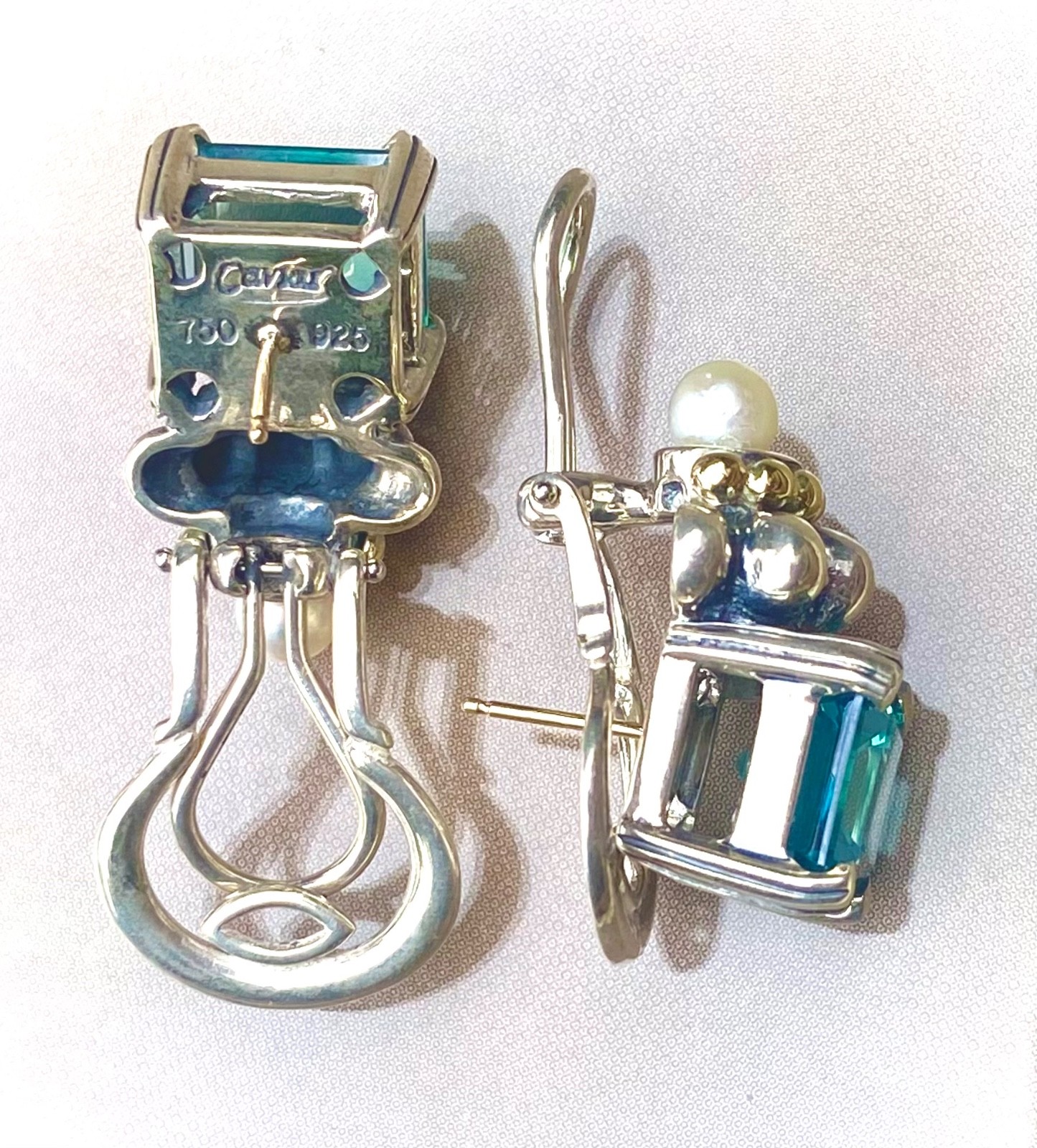 LAGOS CAVIAR Blue Topaz Sterling Silver 18k Gold Bracelet & Earrings Set