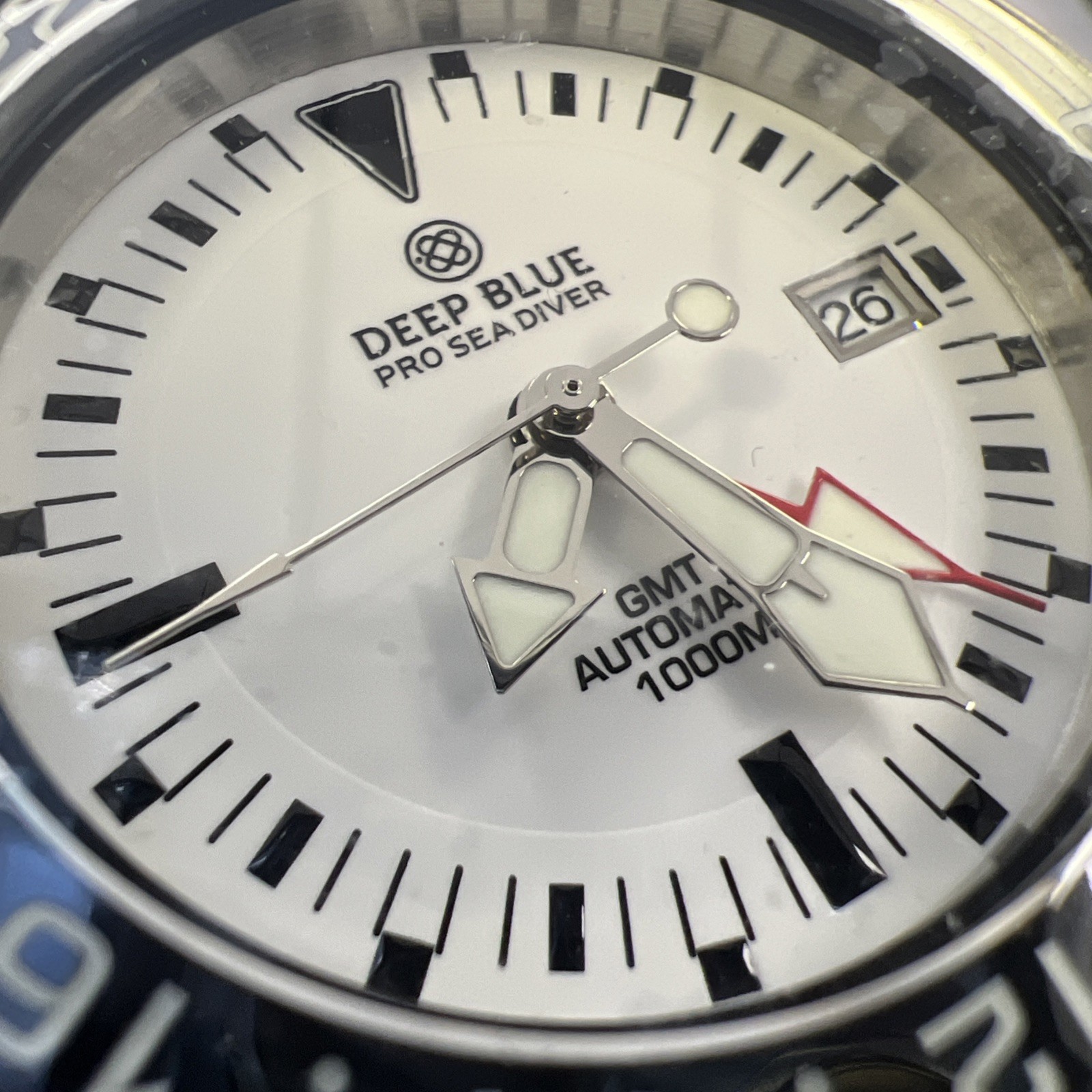 DEEP BLUE🔥 PRO SEA DIVER 1000M EXPEDTION GMT AUTOMATIC CERAMIC BEZEL WHITE NEW!