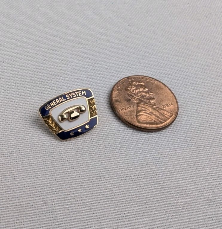 Vintage General System GTE Three Star Pin 10K Gold Emblem 2.08g