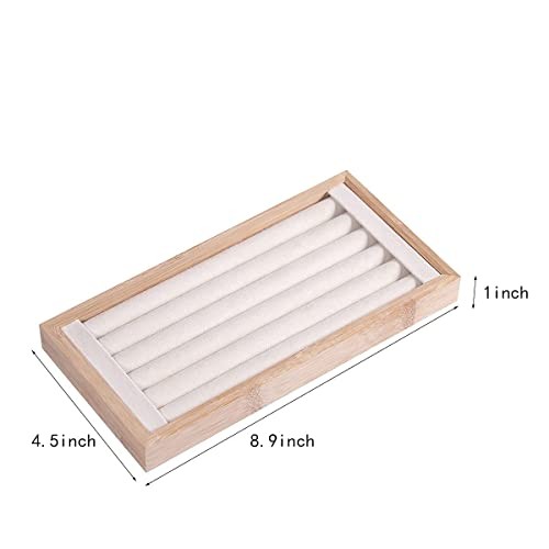 Bamboo Ring Holder,Ring Display Stand,Jewelry Organizer Stand for Rings Beige
