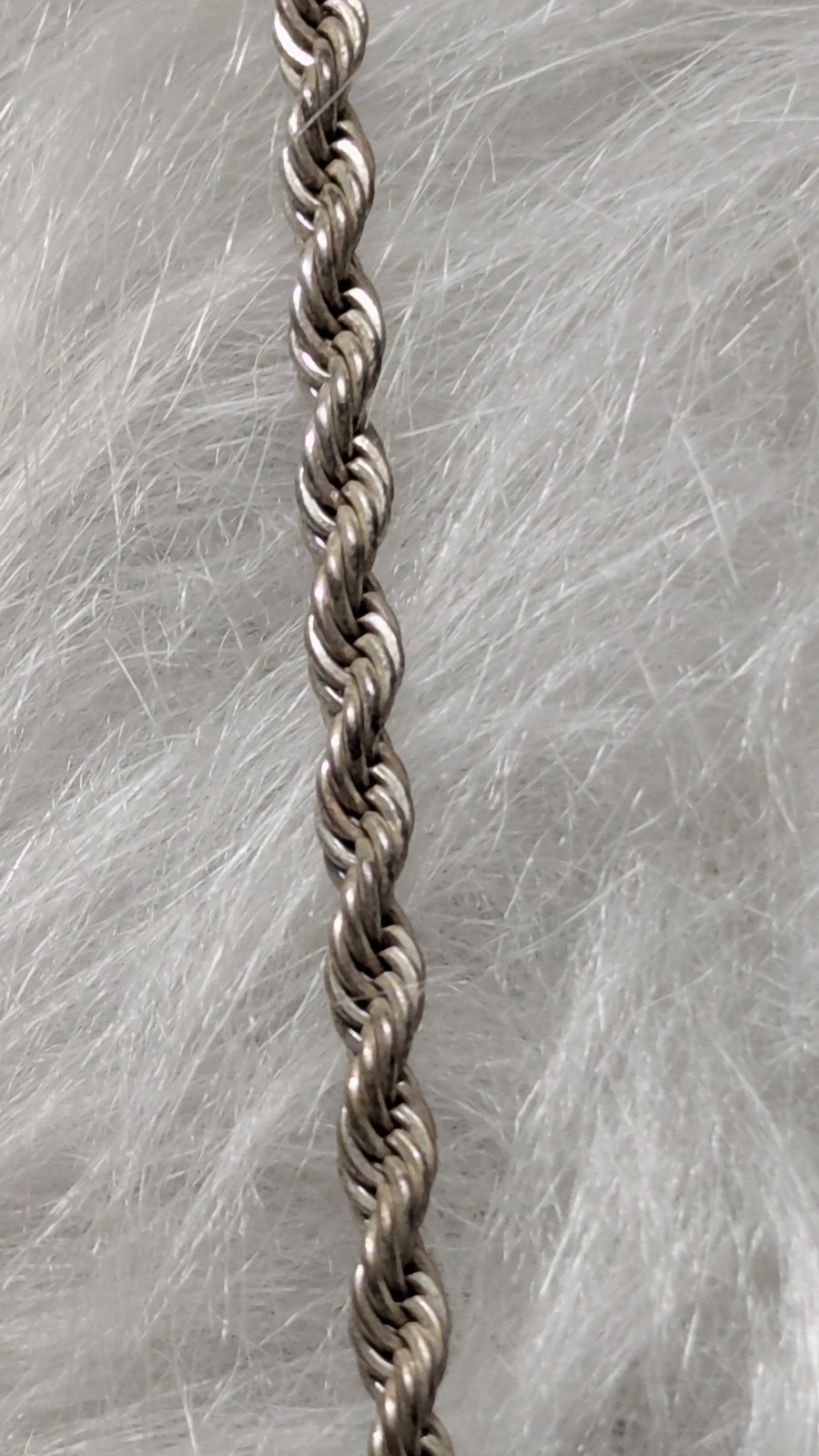 Victorian Style Watch Fob Chain 23″ Long Twisted Chain Not Signed But Real Nice