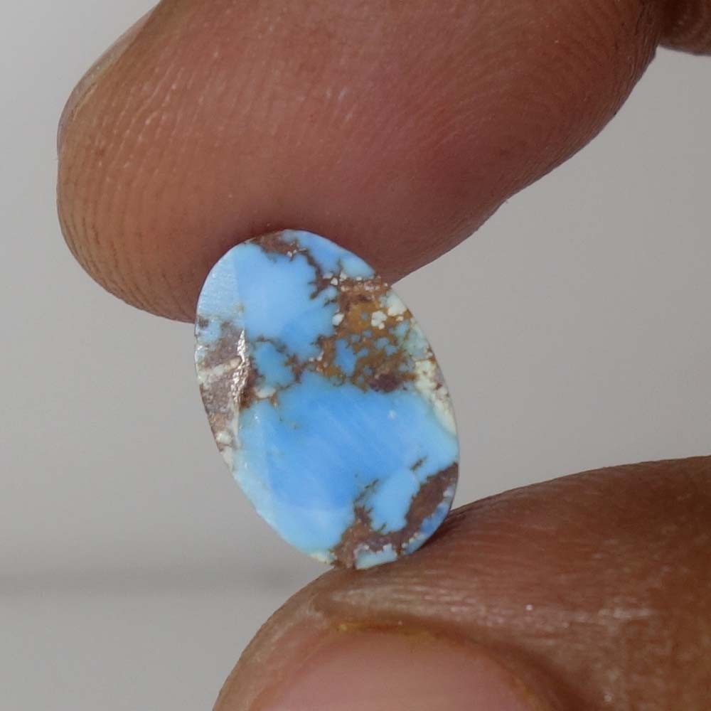 03.10 Cts 08X12X04 mm Natural Golden Hill Turquoise Oval Cabochon Gemstone AB503