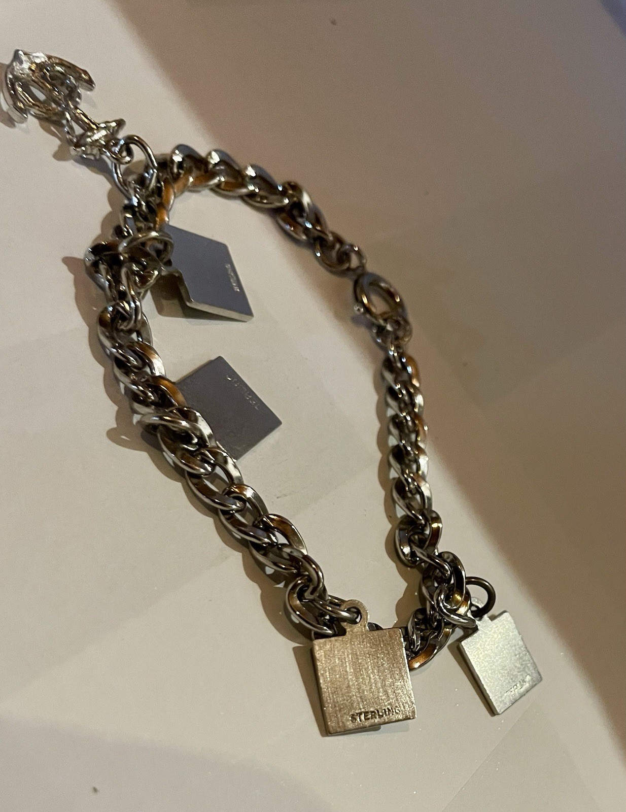 Vintage Sterling / “1/20 12K GF” Maritime Code Of Signals Flags Charm Bracelet