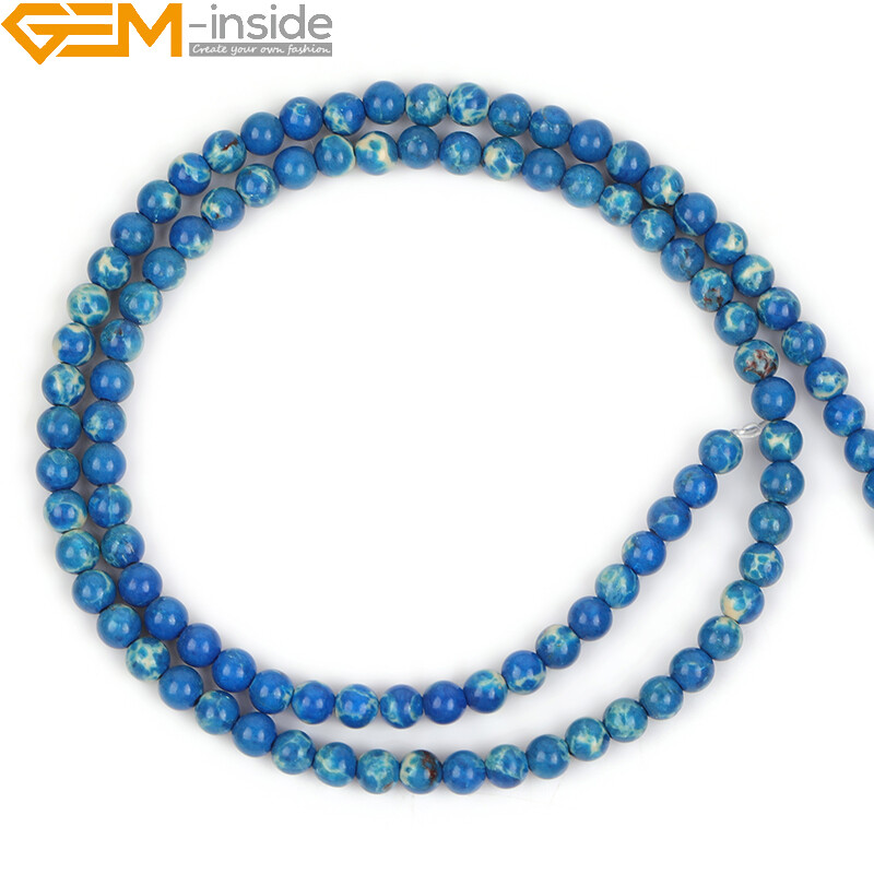 15” Round Assorted Color Stone Beads Natural Sea Sediment Loose Beads Jewelry