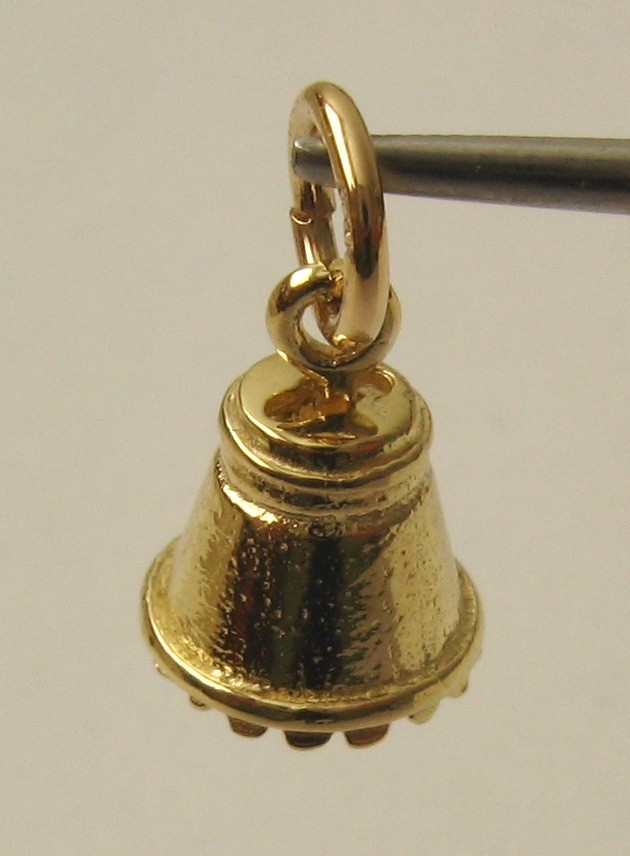 GENUINE SOLID 9ct 9K YELLOW Gold 3D CHRISTMAS BELL WEDDING GIFT Charm/Pendant
