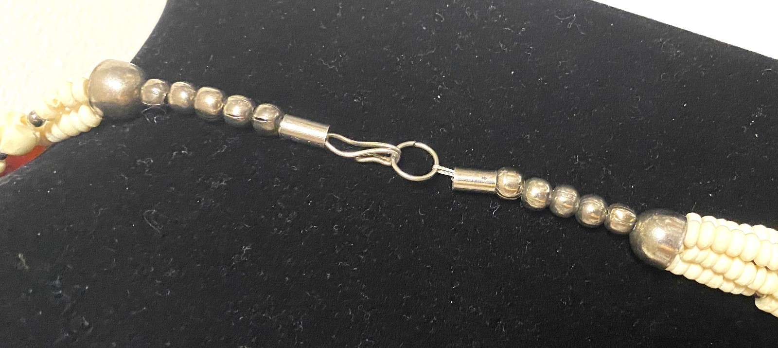 5 Strand Carved Bovine Bone & Gemstone Necklace