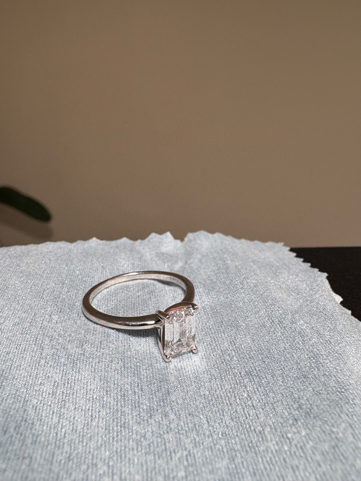 1.57ct Lab grown Diamond Emerald Cut 14k white gold Ring Zales