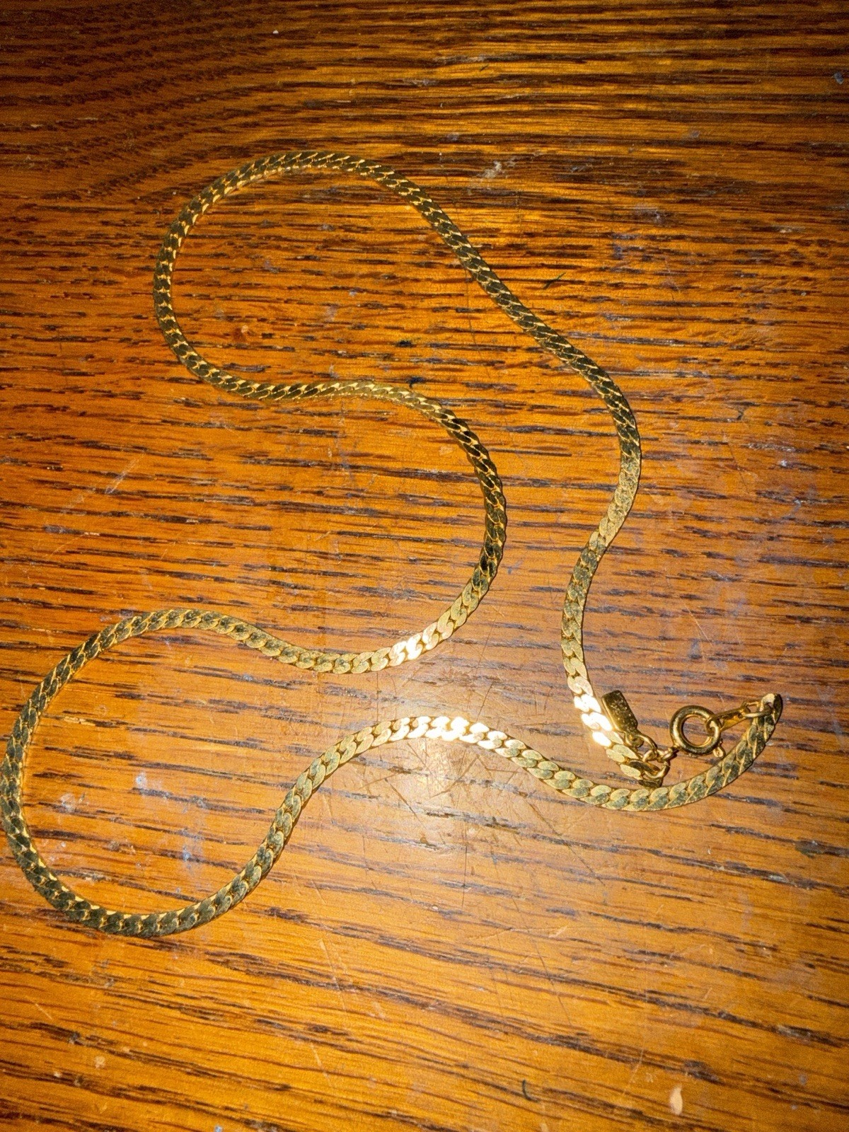 Gold Plated Herringbone Chain Necklace 20” 0.35 oz Flat Snake Style NEW