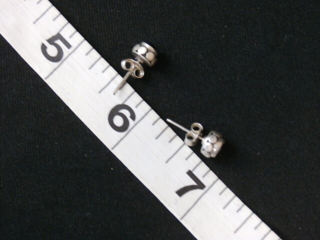 Vintage Southwestern Sterling Silver Red Handmade Stud Earring Set. #890