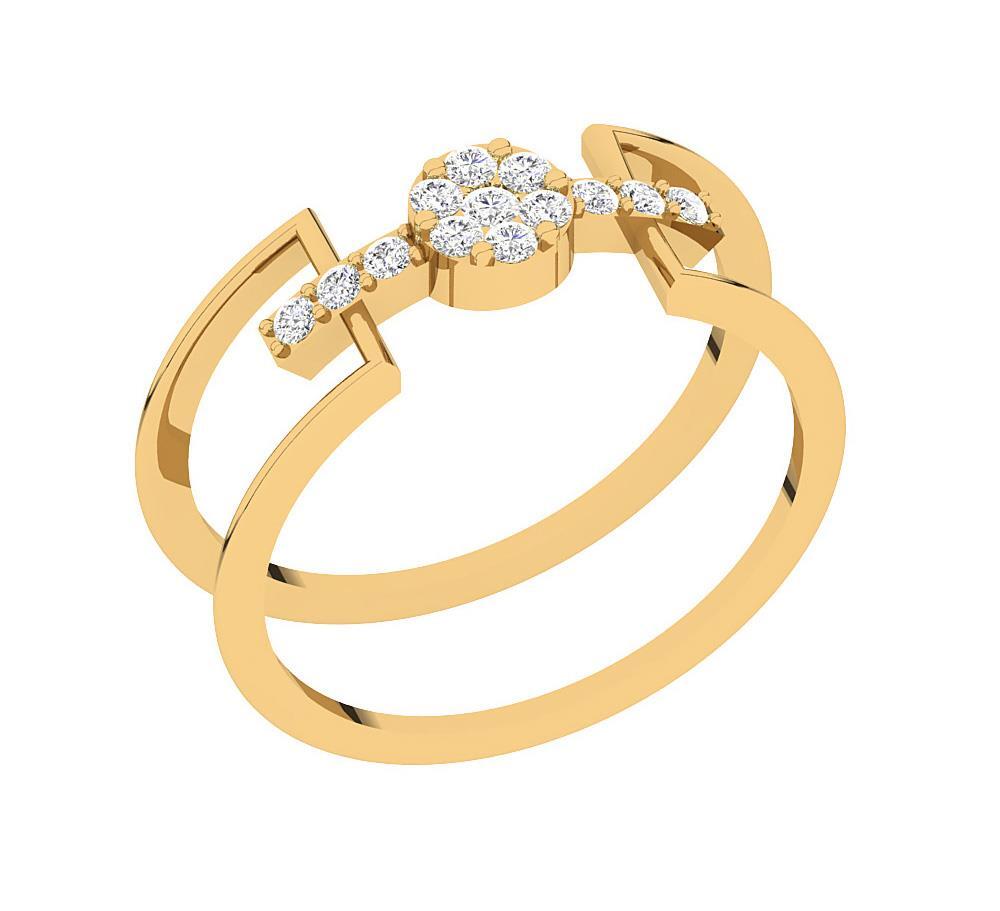 Engagement Wedding Ring I1 G 0.25 Carat 14K Yellow Gold Genuine Diamond 6.90 MM