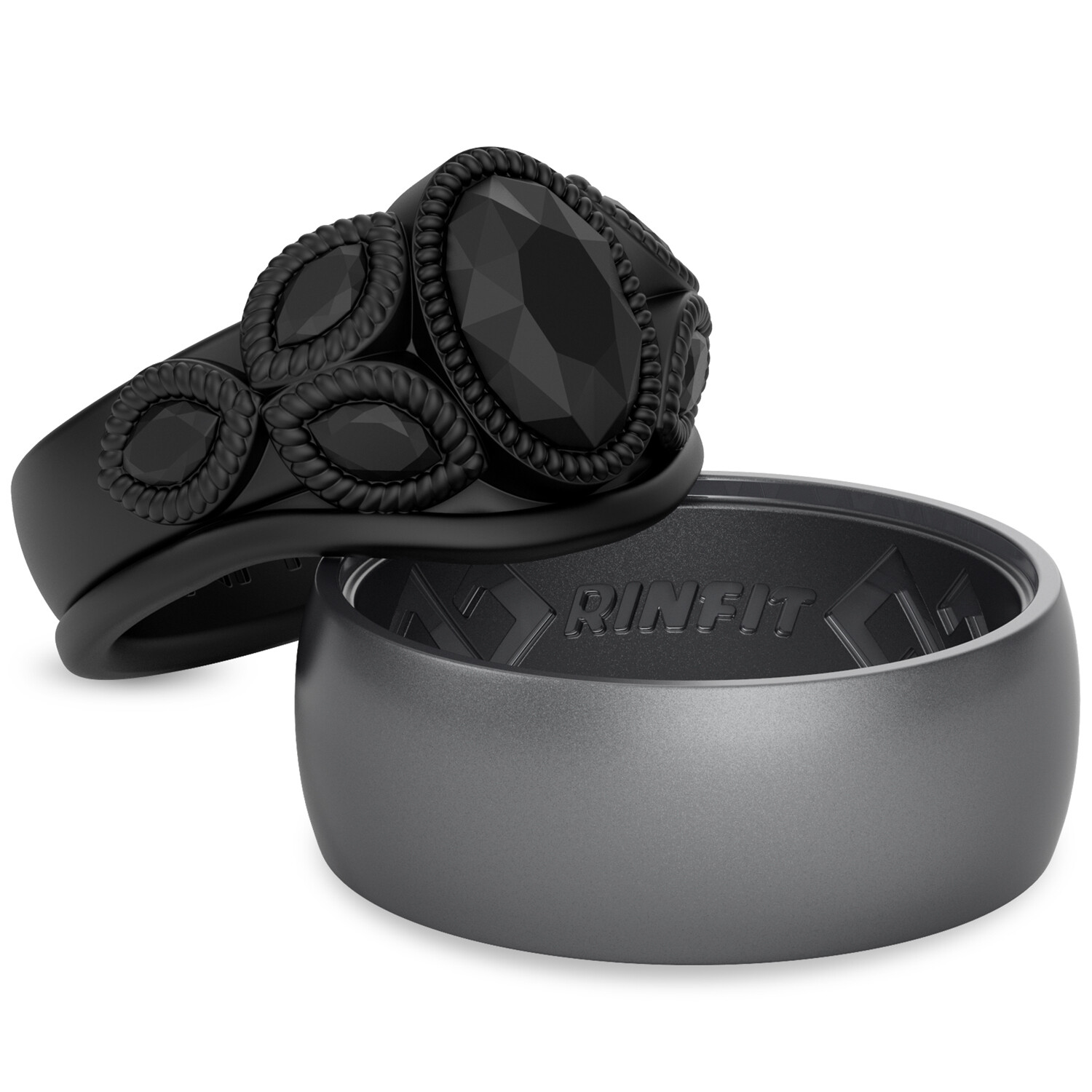 Silicone Wedding Ring for Him & Her by Rinfit – Couple Rubber Ring Set Classy