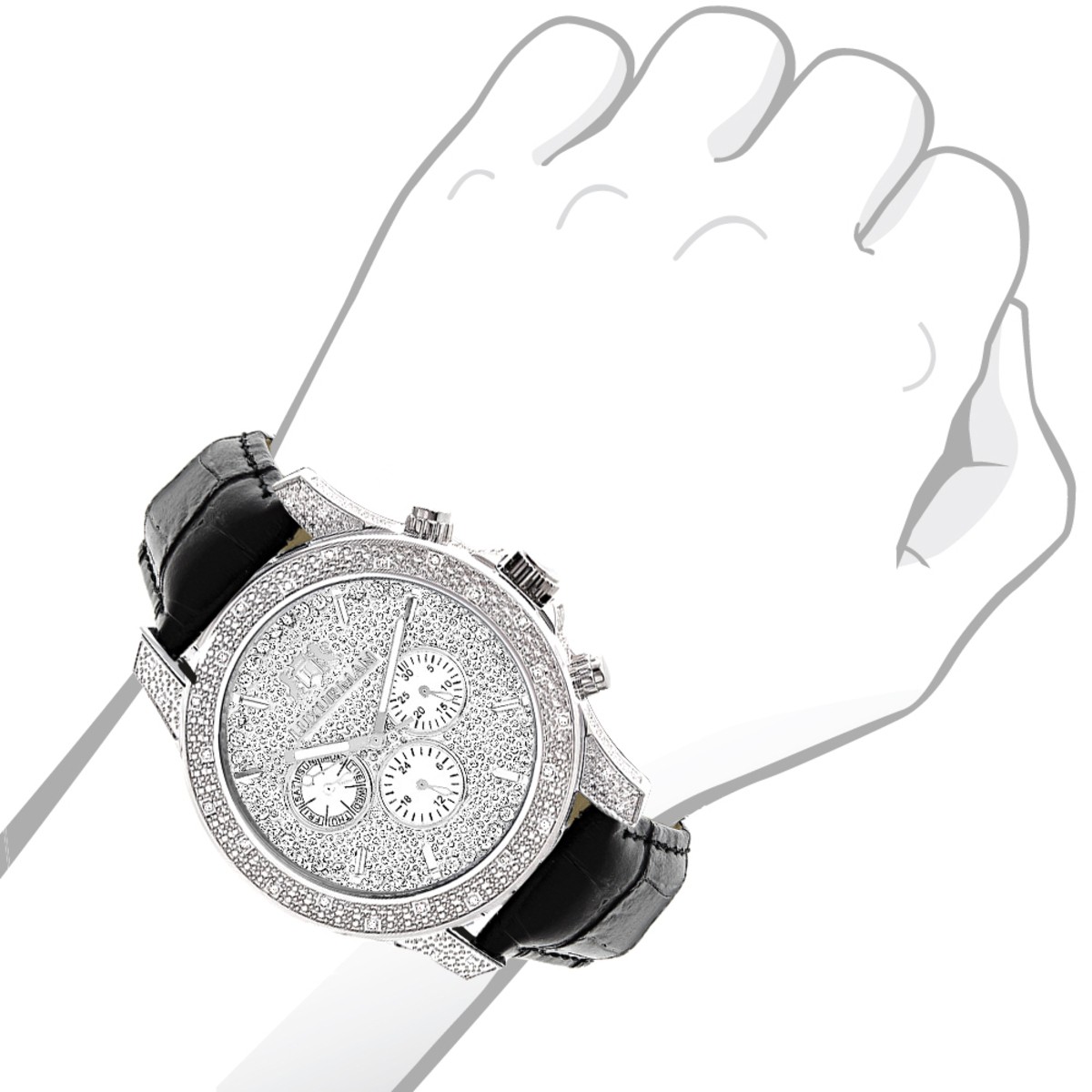 Luxurman Men’s Diamond Watch 0.50 ct Freeze