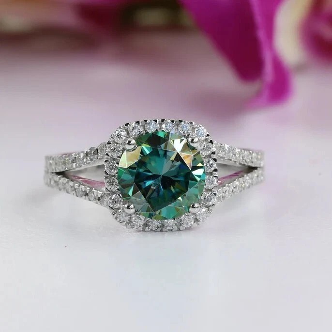 2.50 Ct Blue Treated Diamond Ring Great Shine And Luster VVS1 Certified !