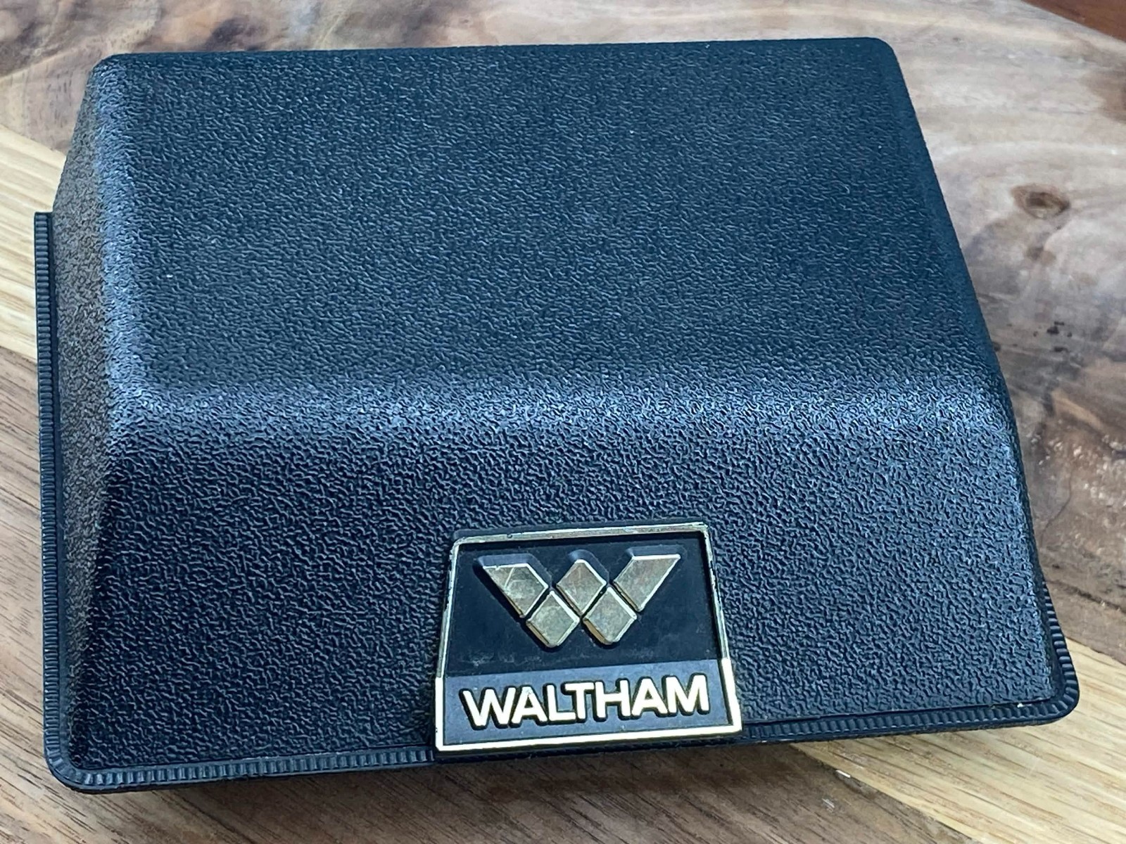 Vintage Waltham Swiss Mech. Watch Matte Black Dial Orange Racing Accent BOX