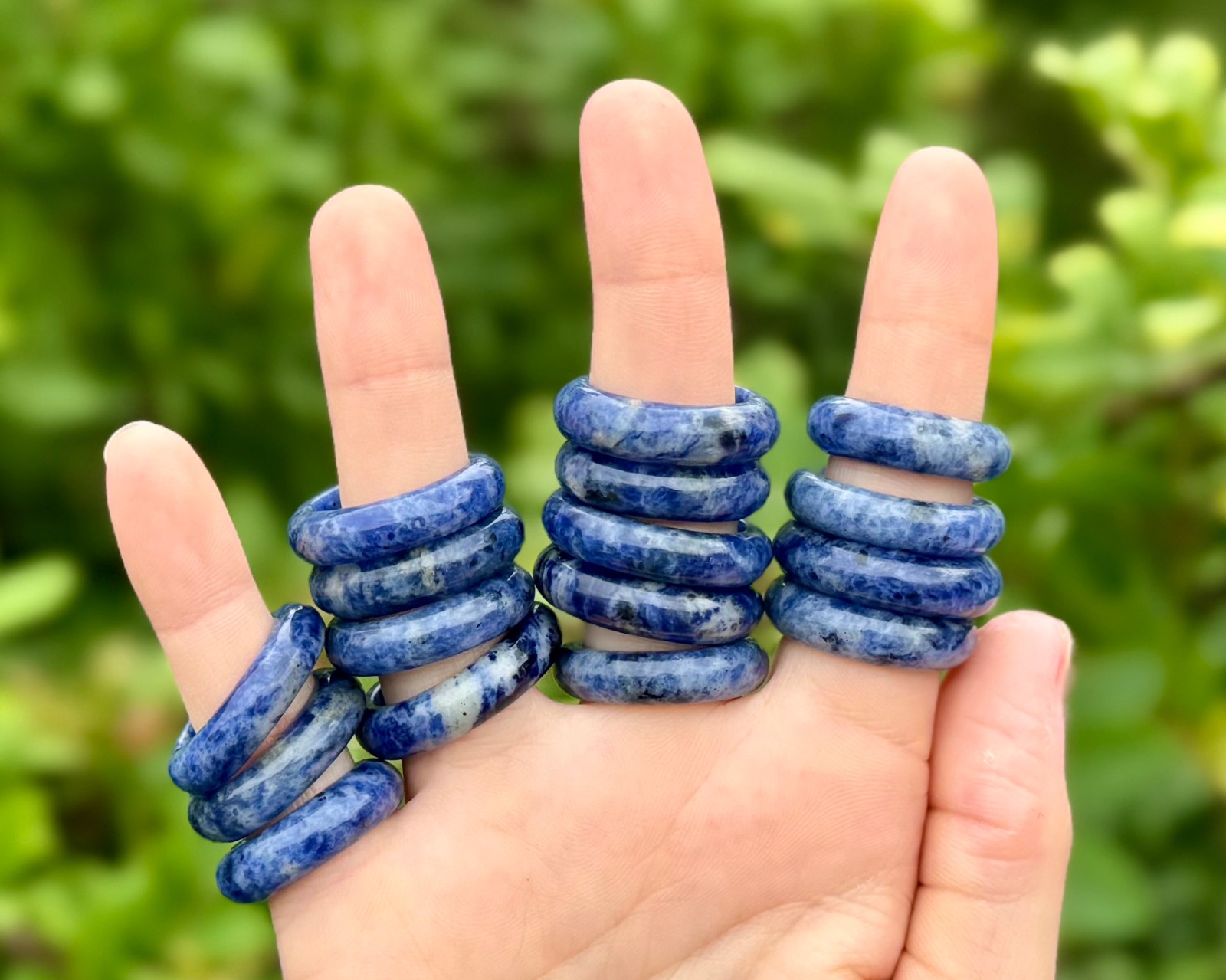 Sodalite Ring, Sodalite Gemstone Crystal Jewelry – Choose Size (Crystal Ring)