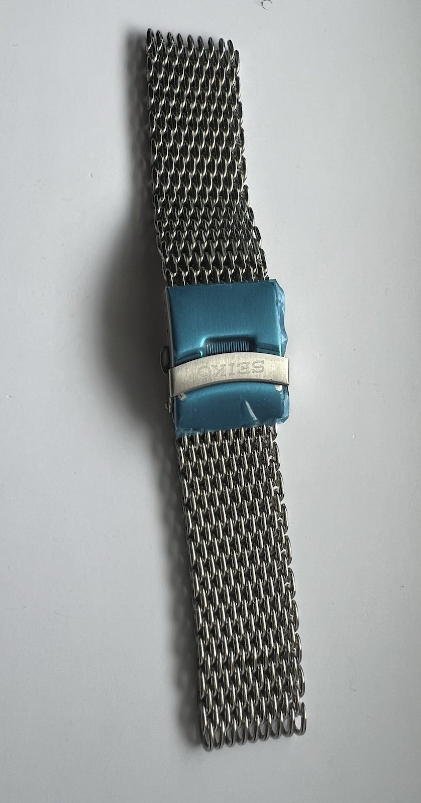 Seiko Watch Bracelet Shark Mesh 22mm Solid Stainless Steel Double Lock Clasp NEW