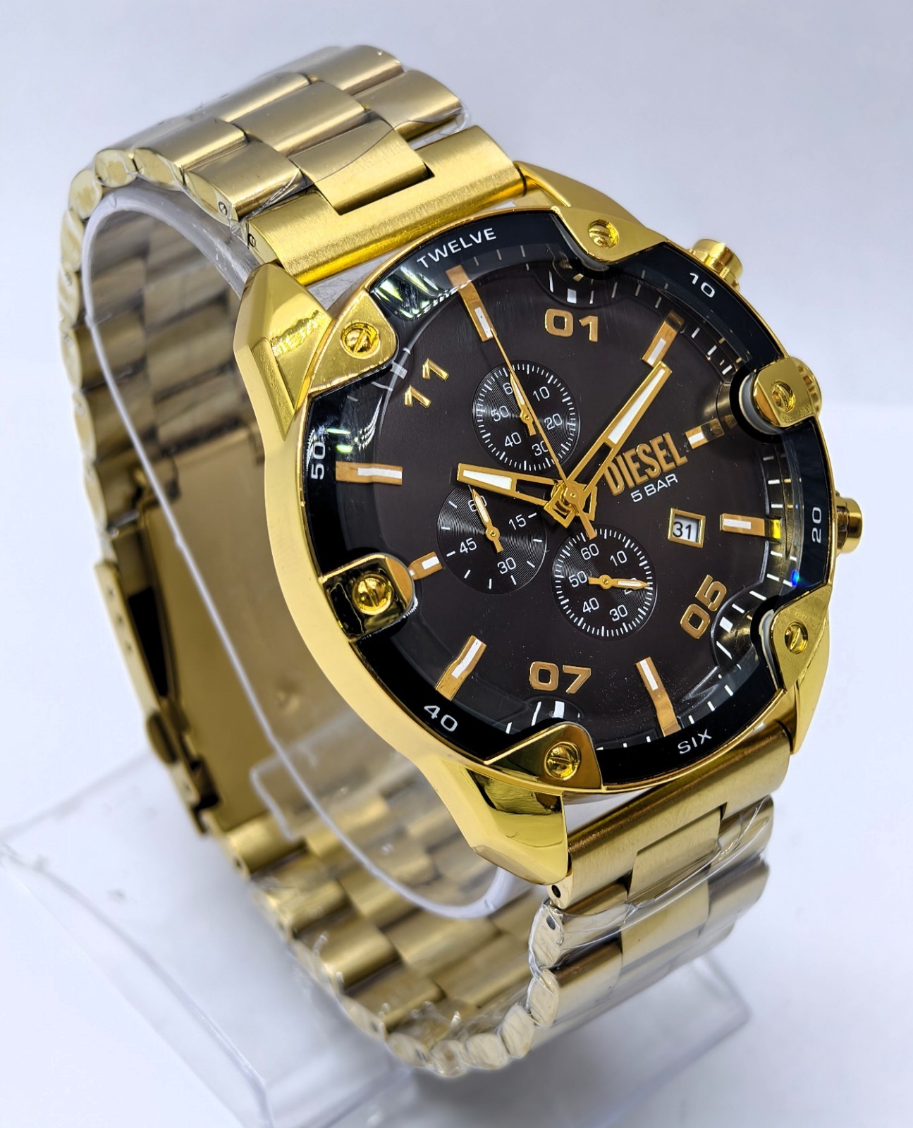 Awesome Diesel Spiker ”ONLY THE BRAVE” Chronograph Quartz Men’s Wrist Watch