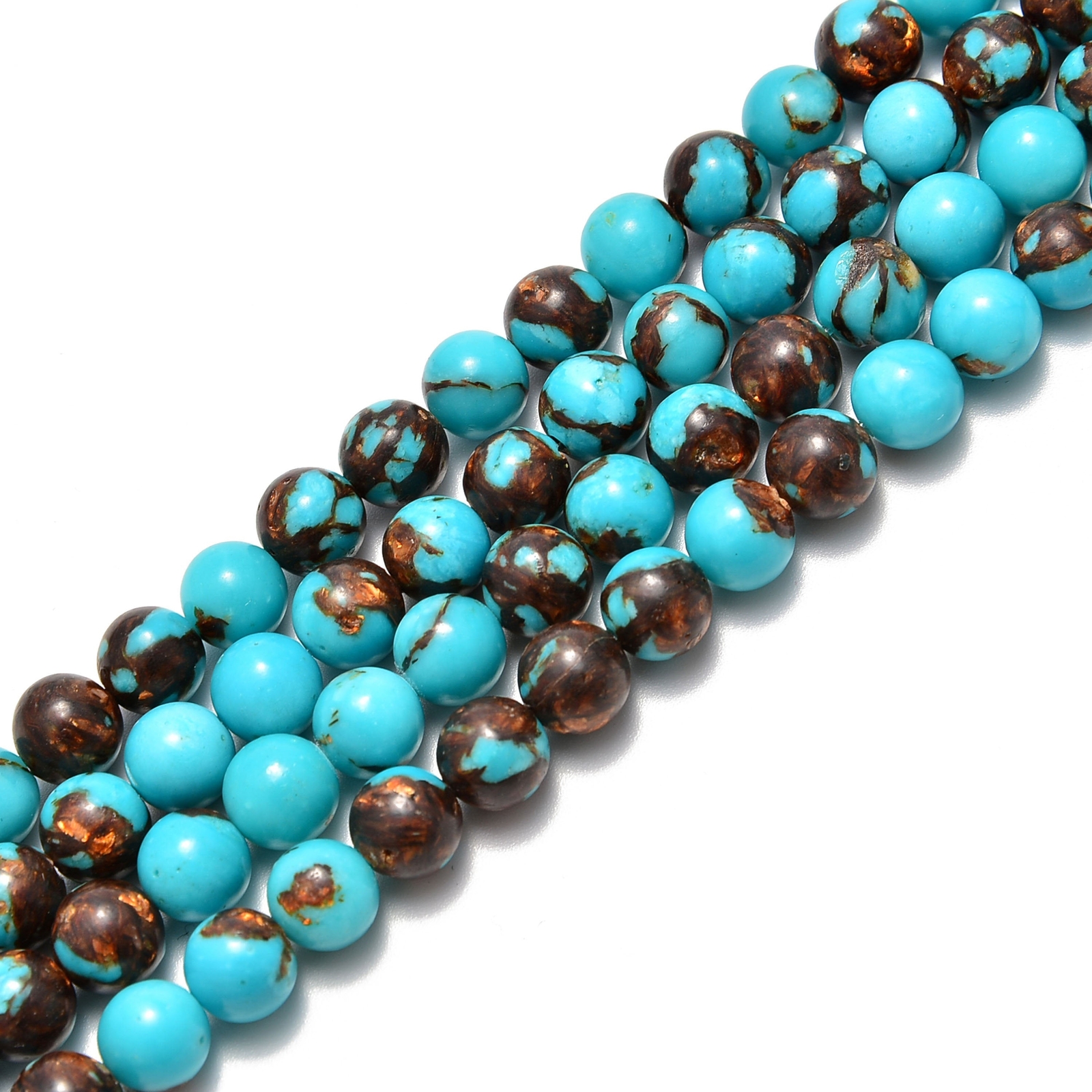 Bronzite Turquoise Smooth Round Beads 4mm 6mm 8mm 10mm 15.5″ Strand