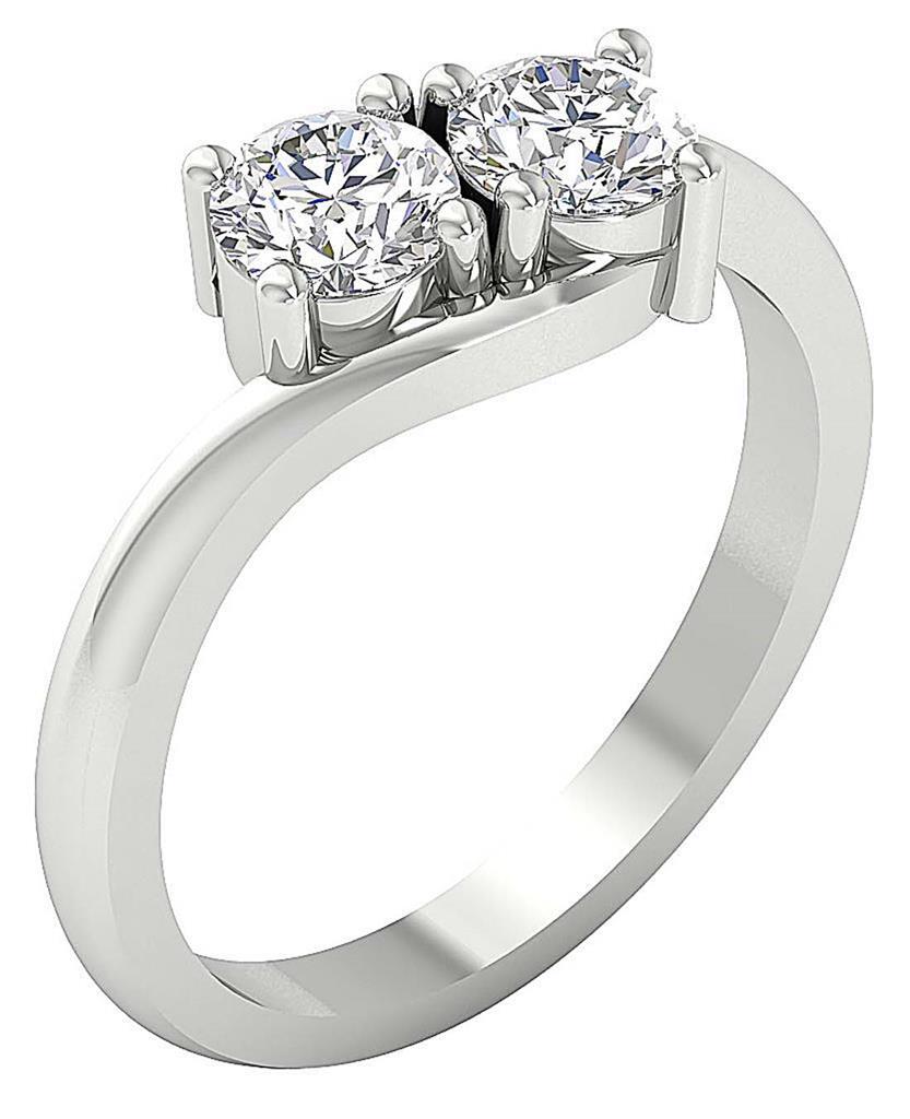 Forever Us Two Stone Engagement Ring VS1 F 1.10 Carat Lab Grown Diamond 14K Gold
