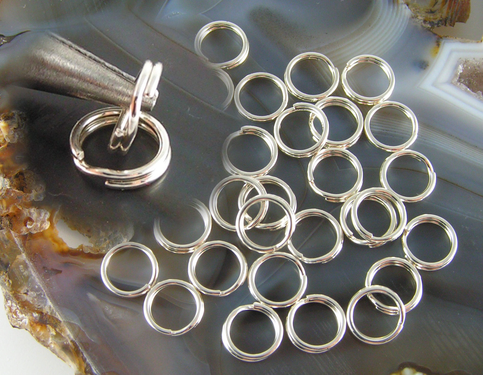 STERLING SILVER SPLIT JUMP RINGS 6mm 925 25 pieces