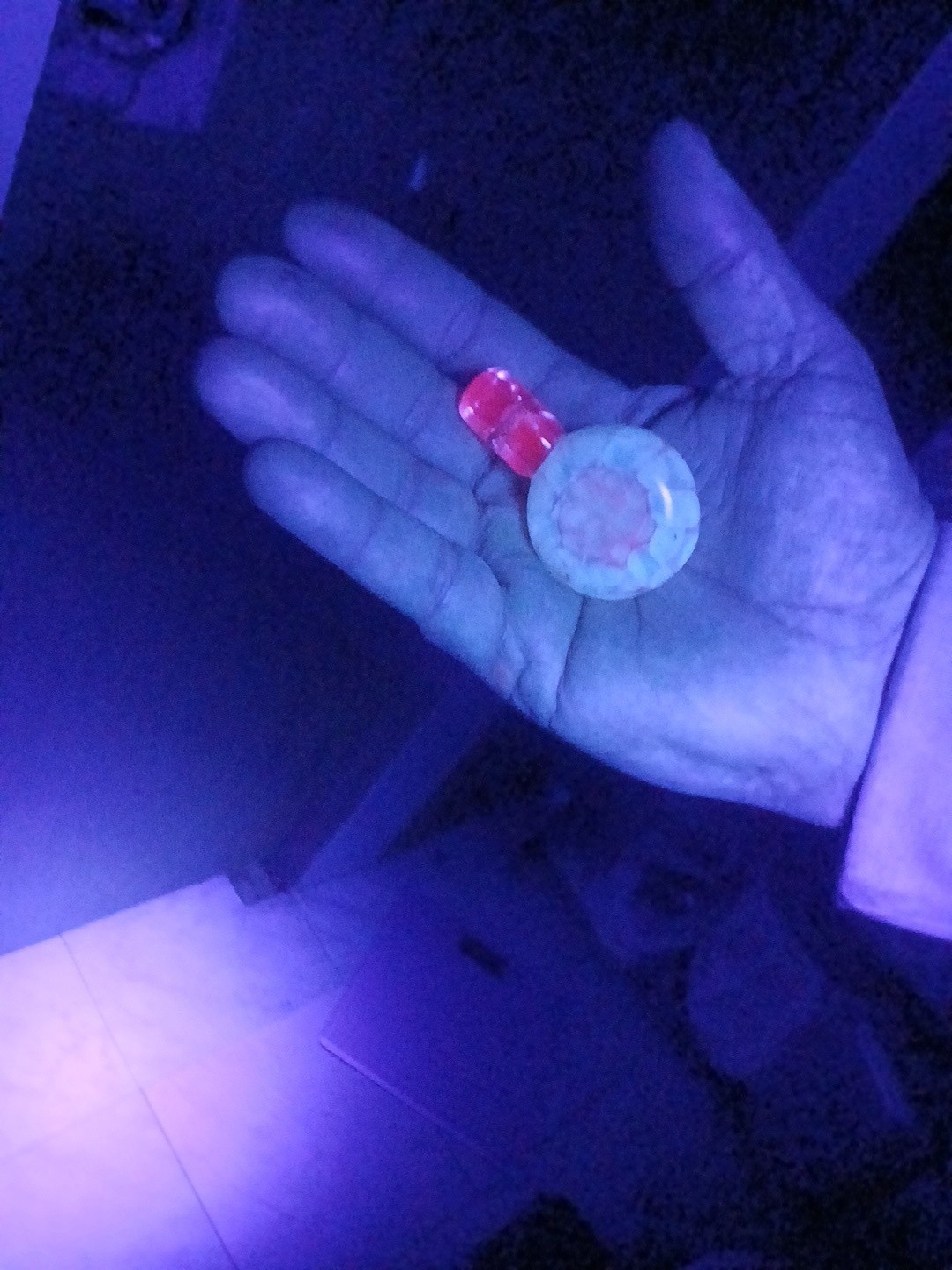 Pink And Blu Uv Fumed Pendant