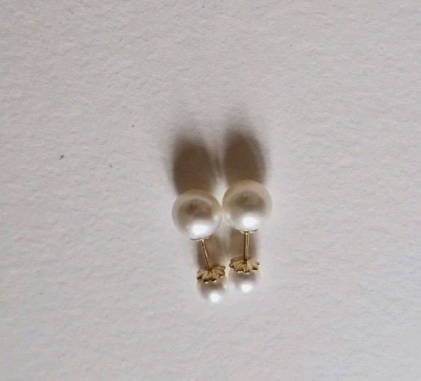 Akoya Pearl Double Stud Earrings Tribales 18ct