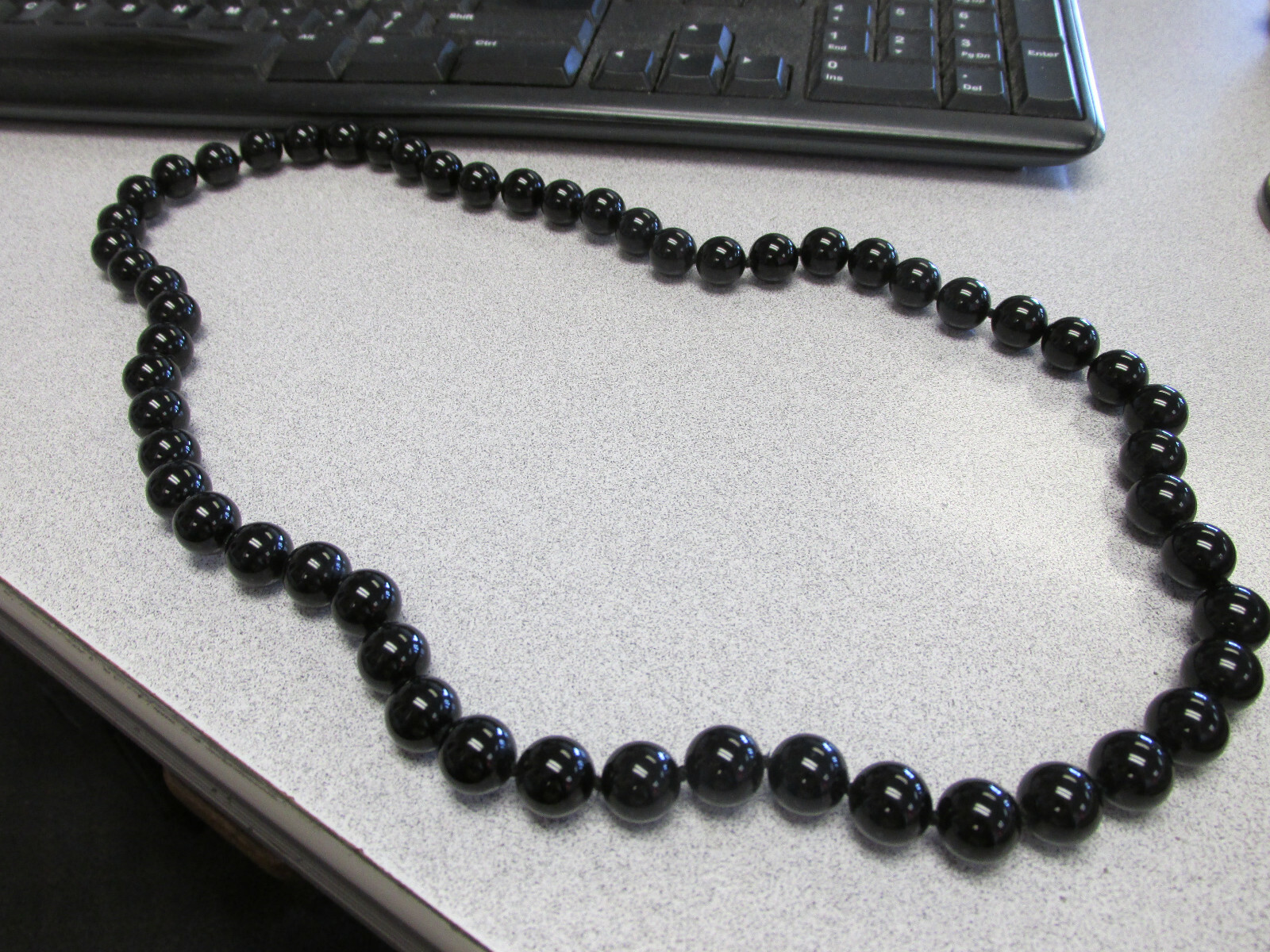 Beautiful 12.2 mm Black Onyx Necklace 28 inch Bought at Macy’s MAKE OFFER