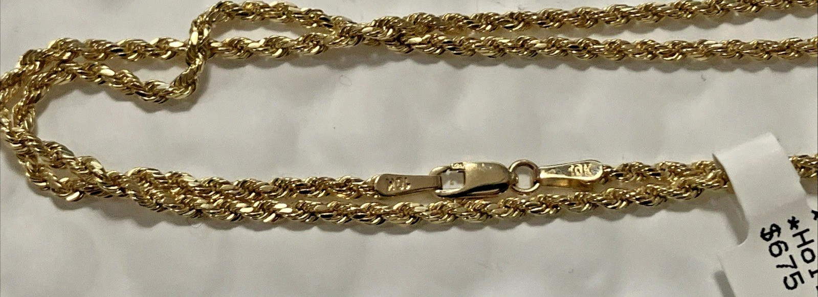 10kt Real Gold Rope Chain 3Grams 2mm 22” GND Brand New with Tag 10K