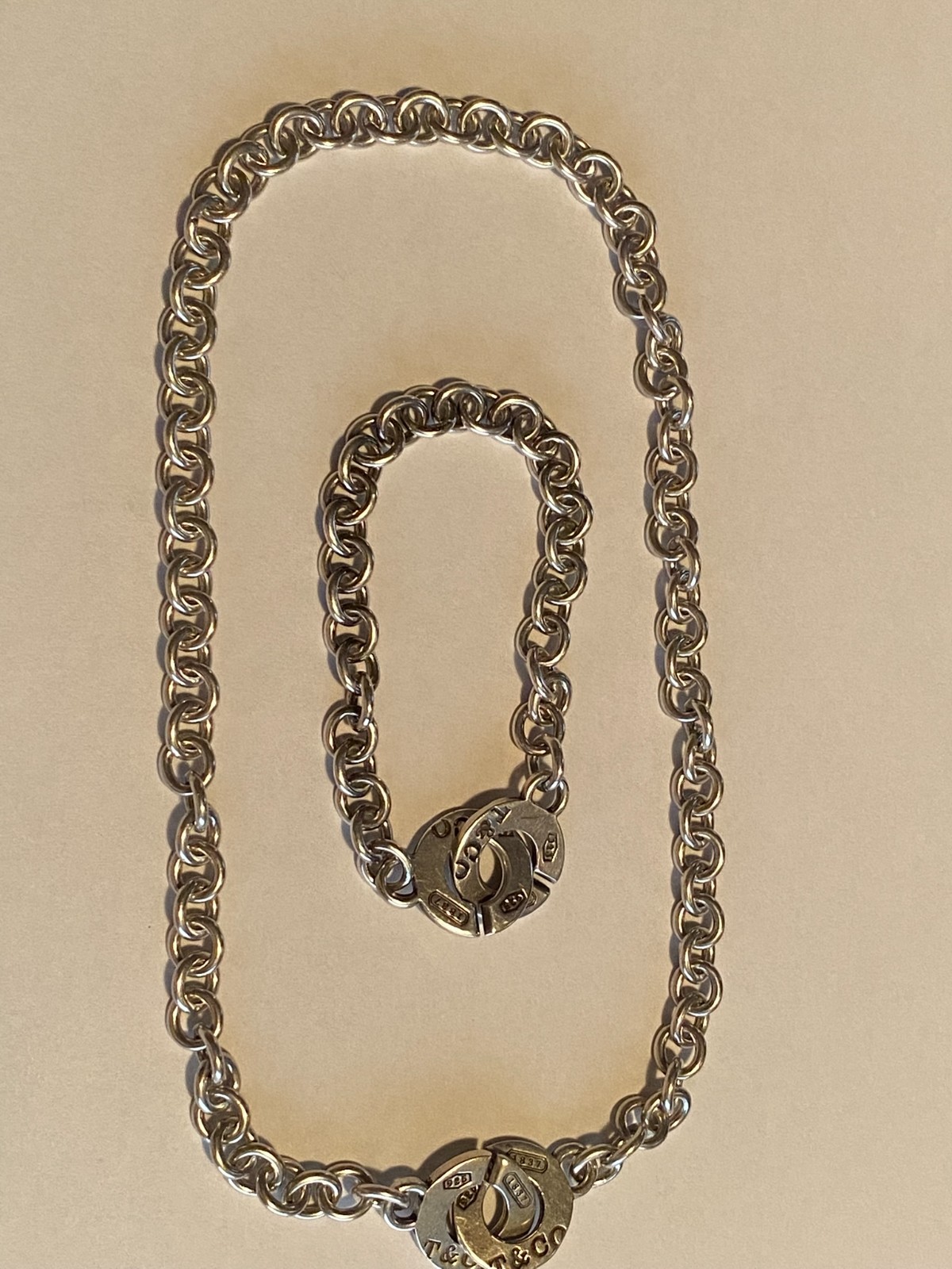 Tiffany & Co. 1837 Double Circle Clasp Necklace and Bracelet