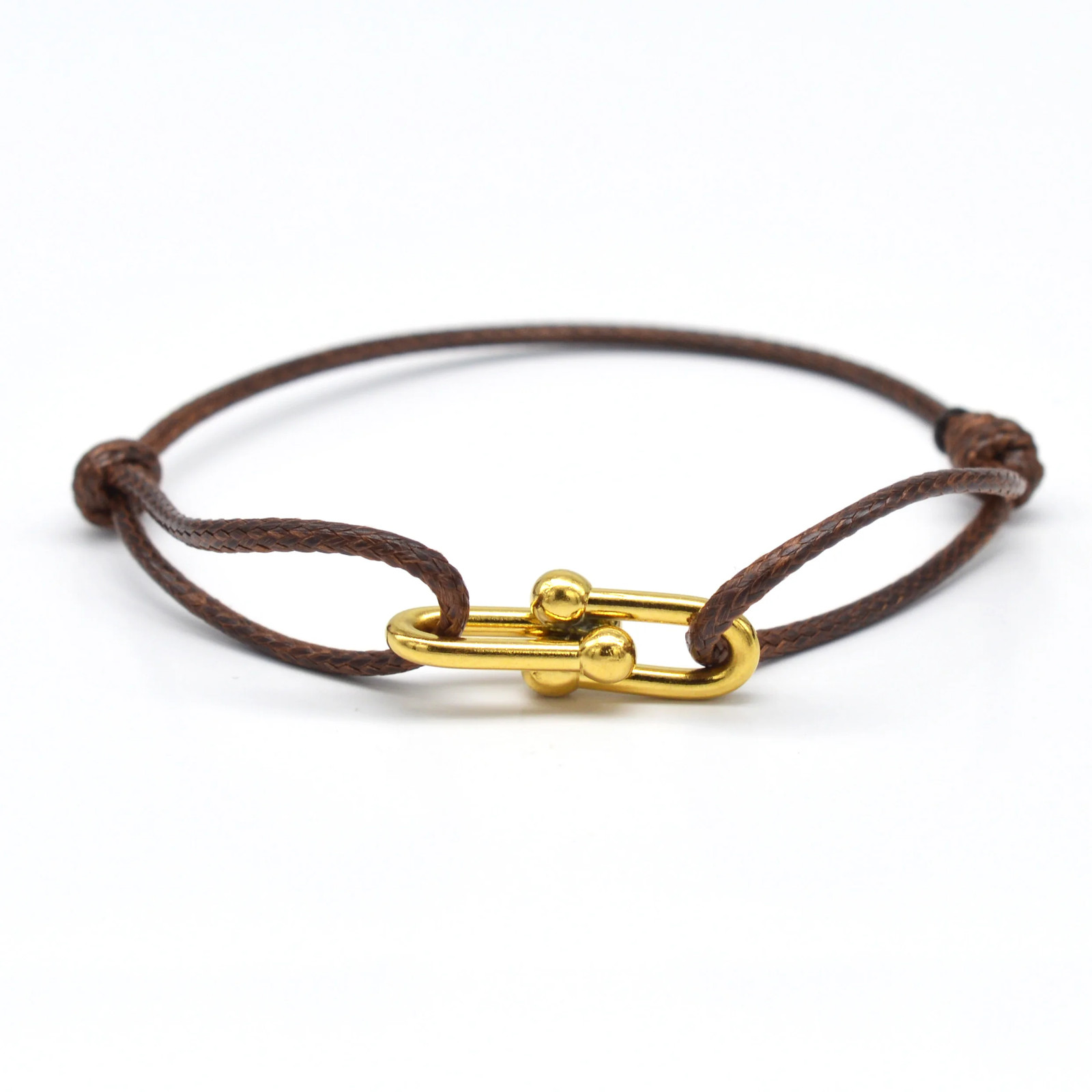 Bamboo Horseshoe Buckle Bracelet Braided Ribbon Adjustable Rope Jewelry