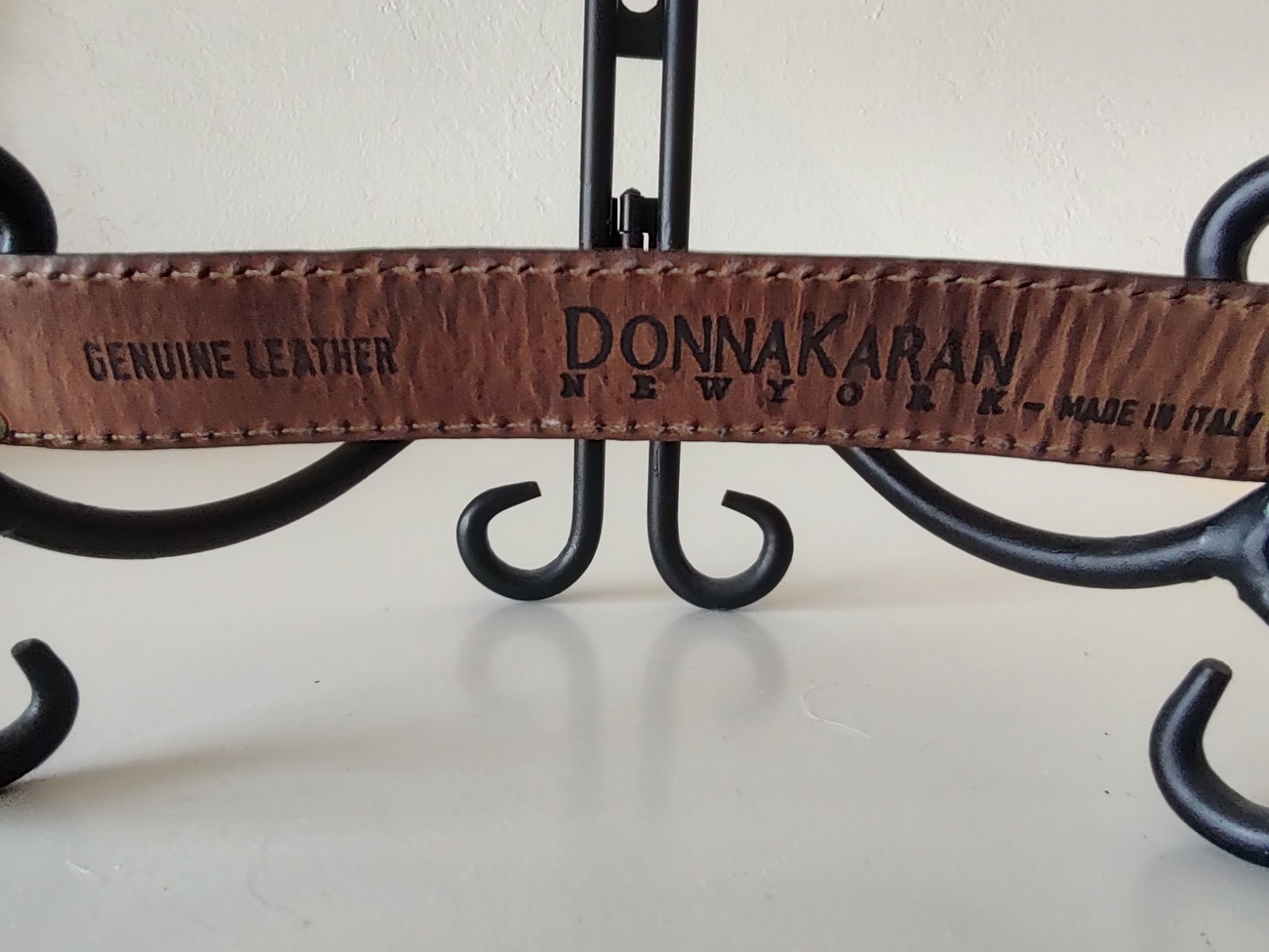 Vintage DKNY Leather Cuff Bracelet Made in Italy