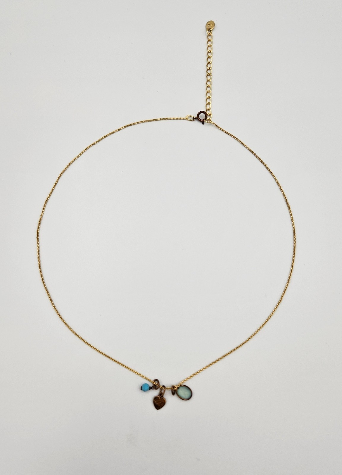 Argento Vivo Triple Pendant Necklace Gold Plated Heart Turquoise Chalcedony