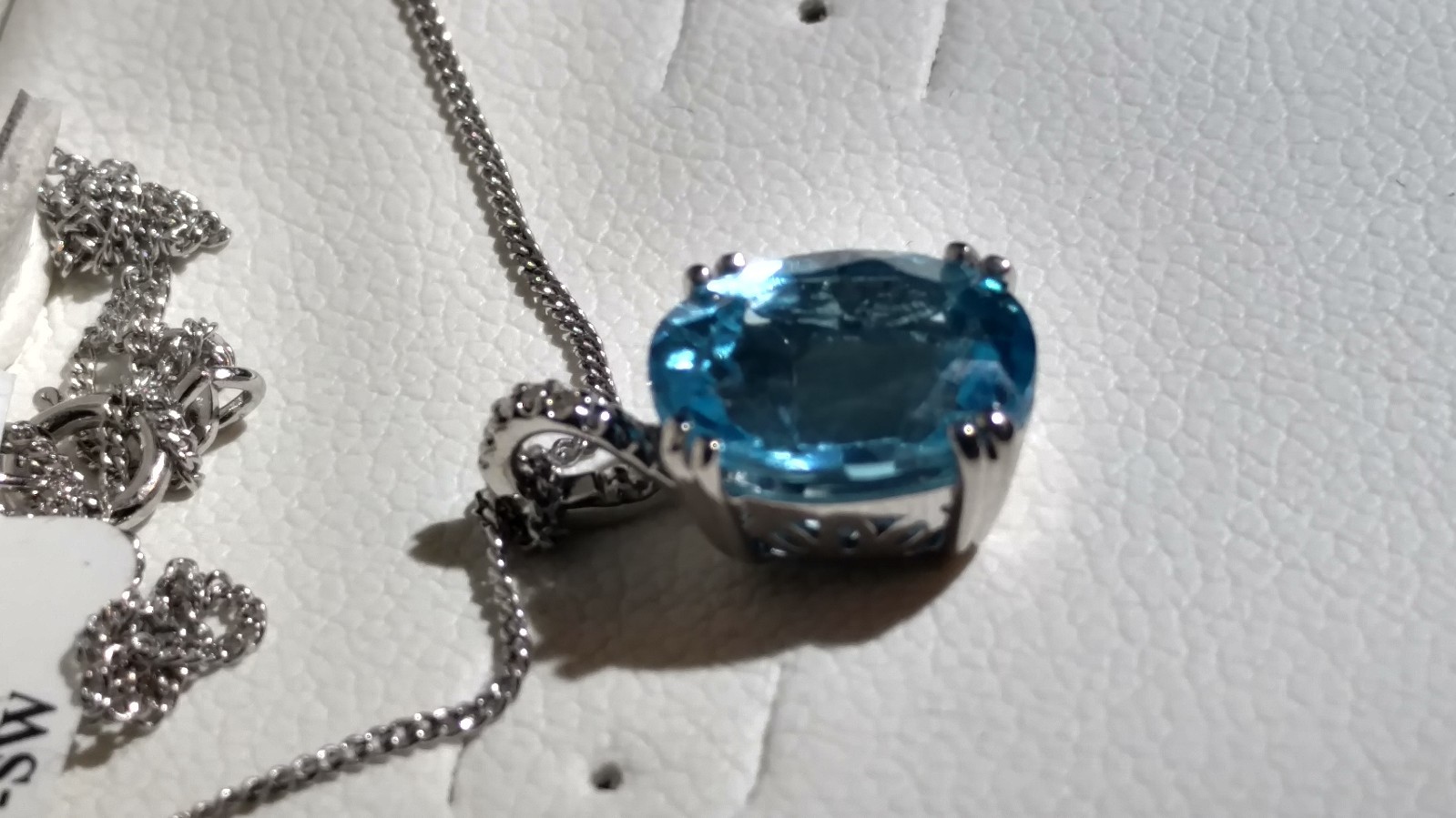 Blue Topaz Pendant 18″ with Diamond Accent $225 Retail