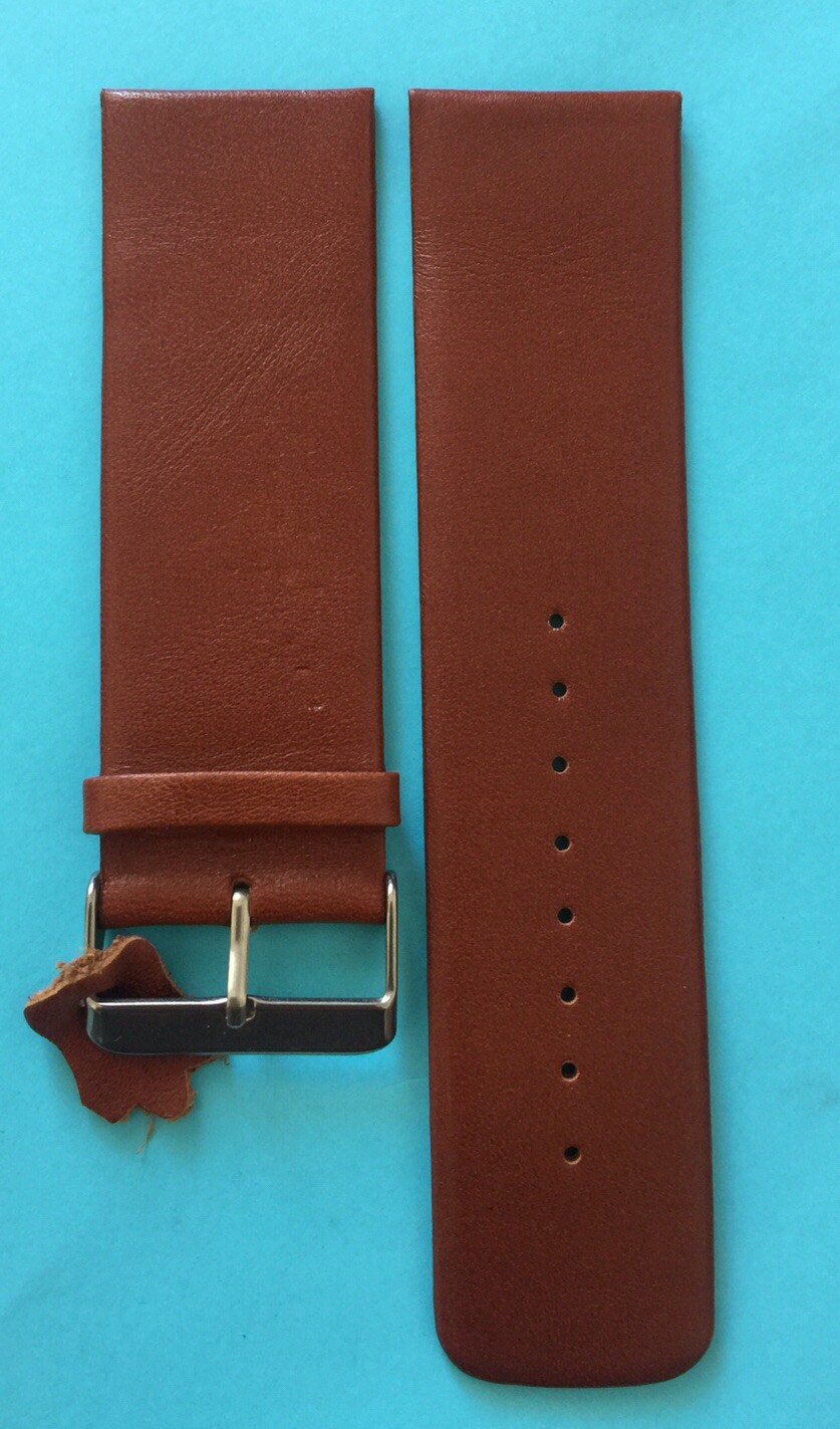 DILOY Vintage Hand-Stitched REAL Leather Watch Band Strap – Length 26 Medium Sca