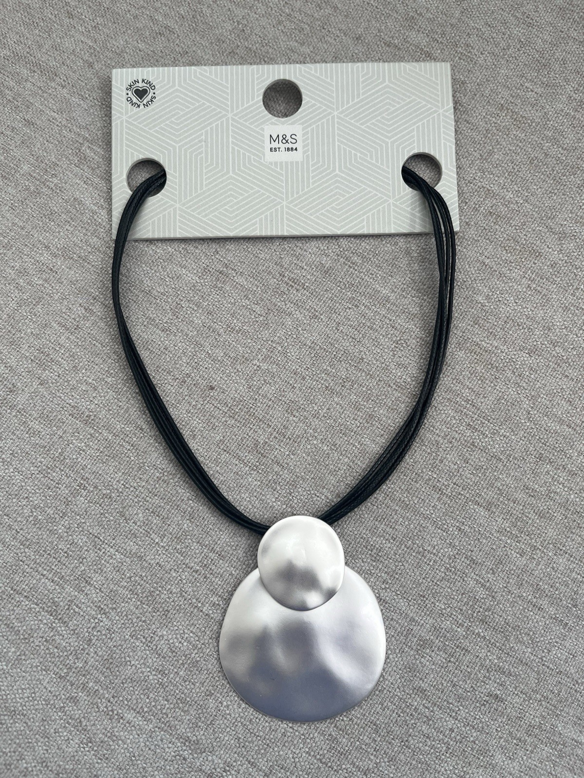 M&S Silver and Black Necklace BNWT Costume Jewellery Statement