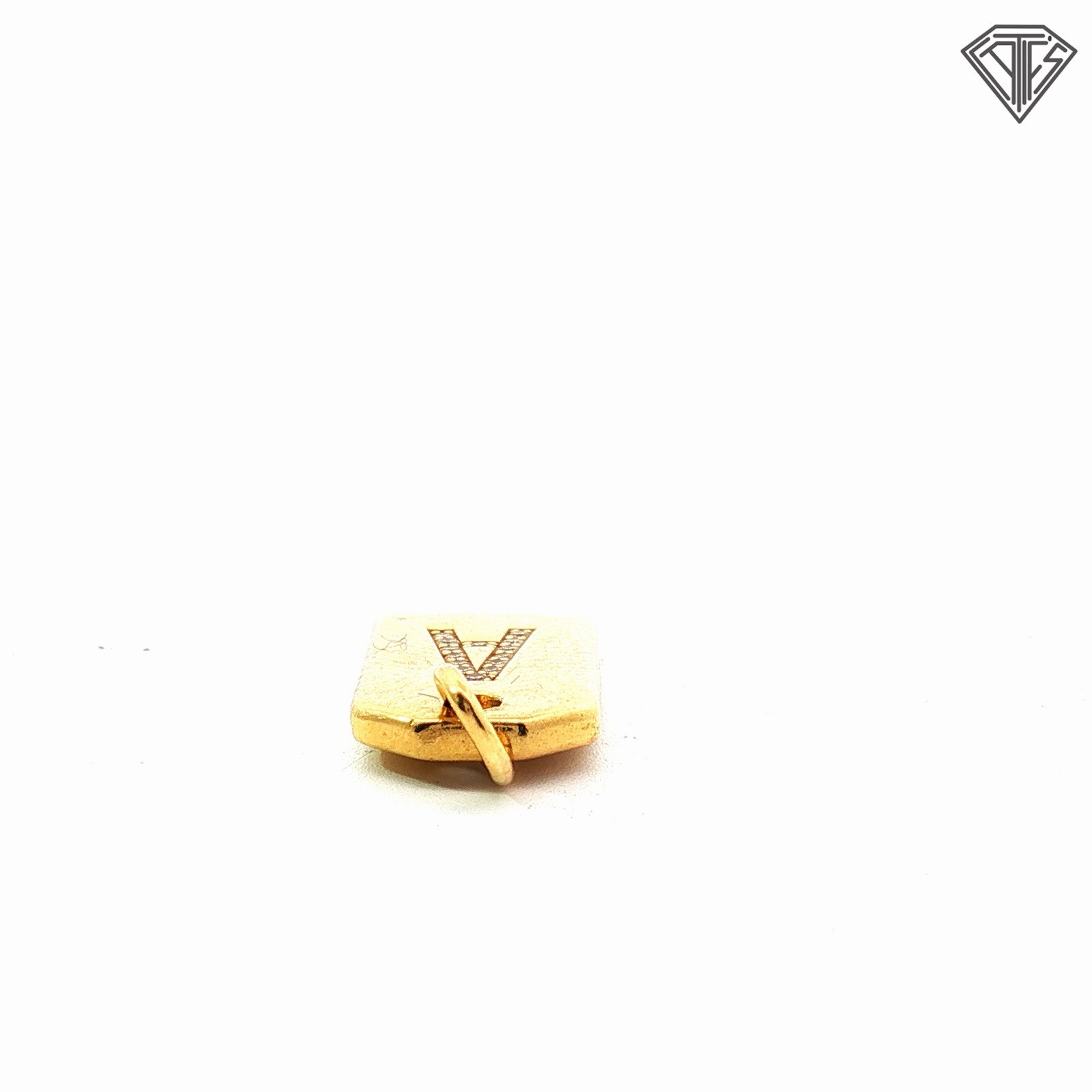 Pre Loved Tiffany & Co Gold Diamond Letter A mini Tag 2.2g Approx 15mm X 9mm