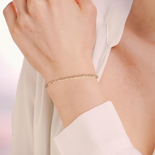 Italian 14k Gold Bracelet Amore Bead Fascino con Perla d’Oro Aragosta New 9.0in