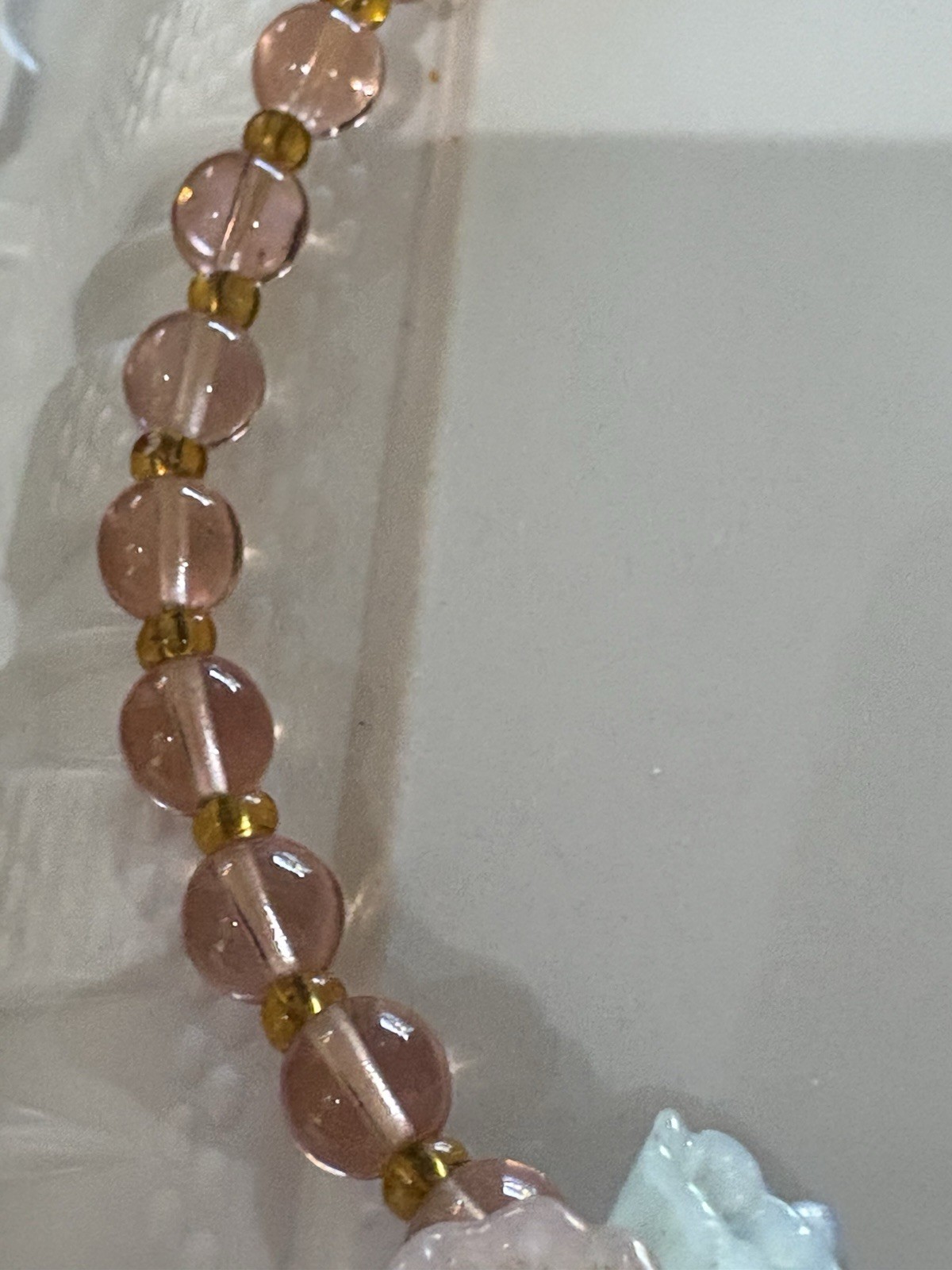 Vintage Italian Venitian Flower Necklace Pink Color