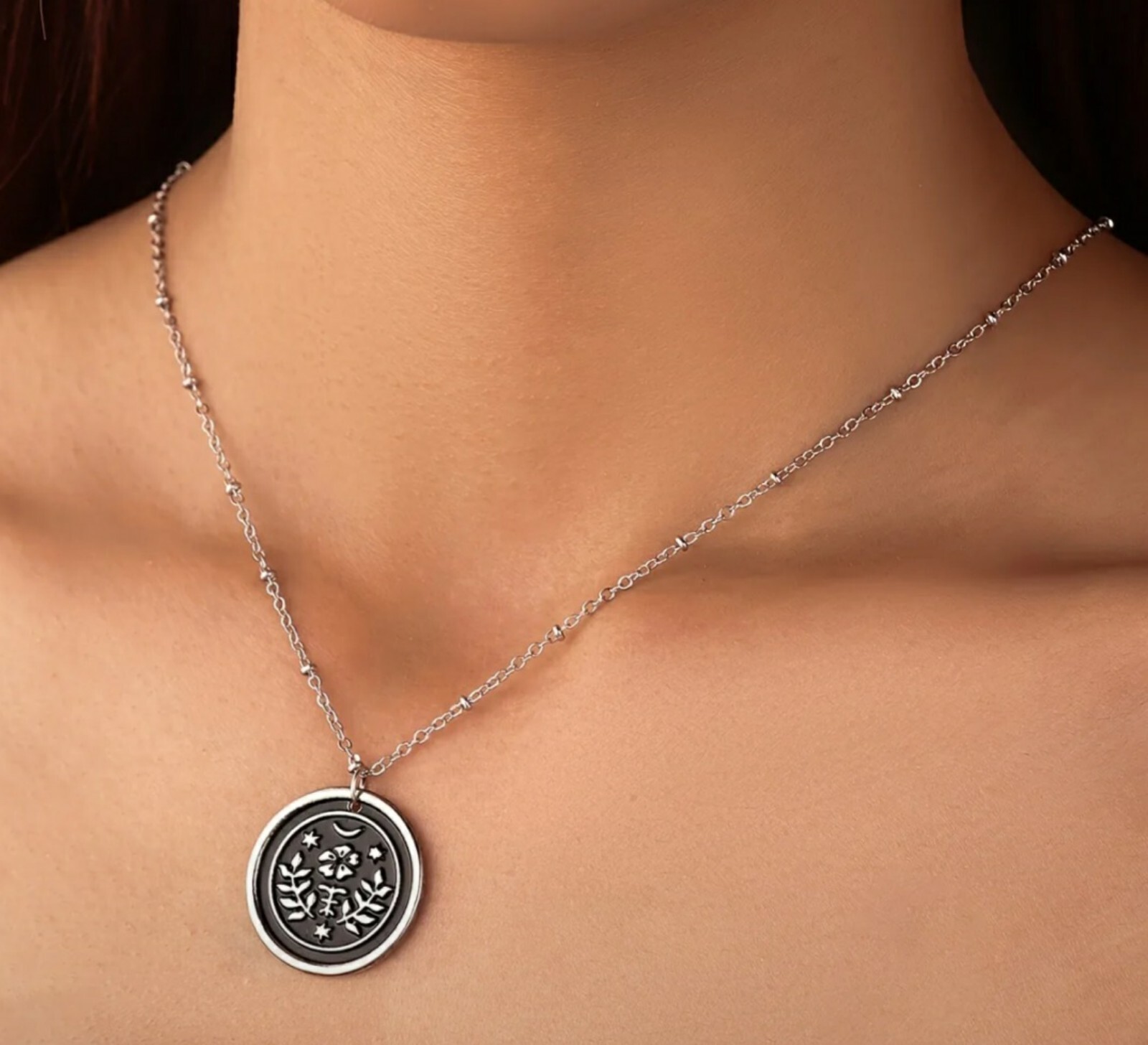 Necklace flower plant boho hippie jewelry pretty cute love gift witch goth cool