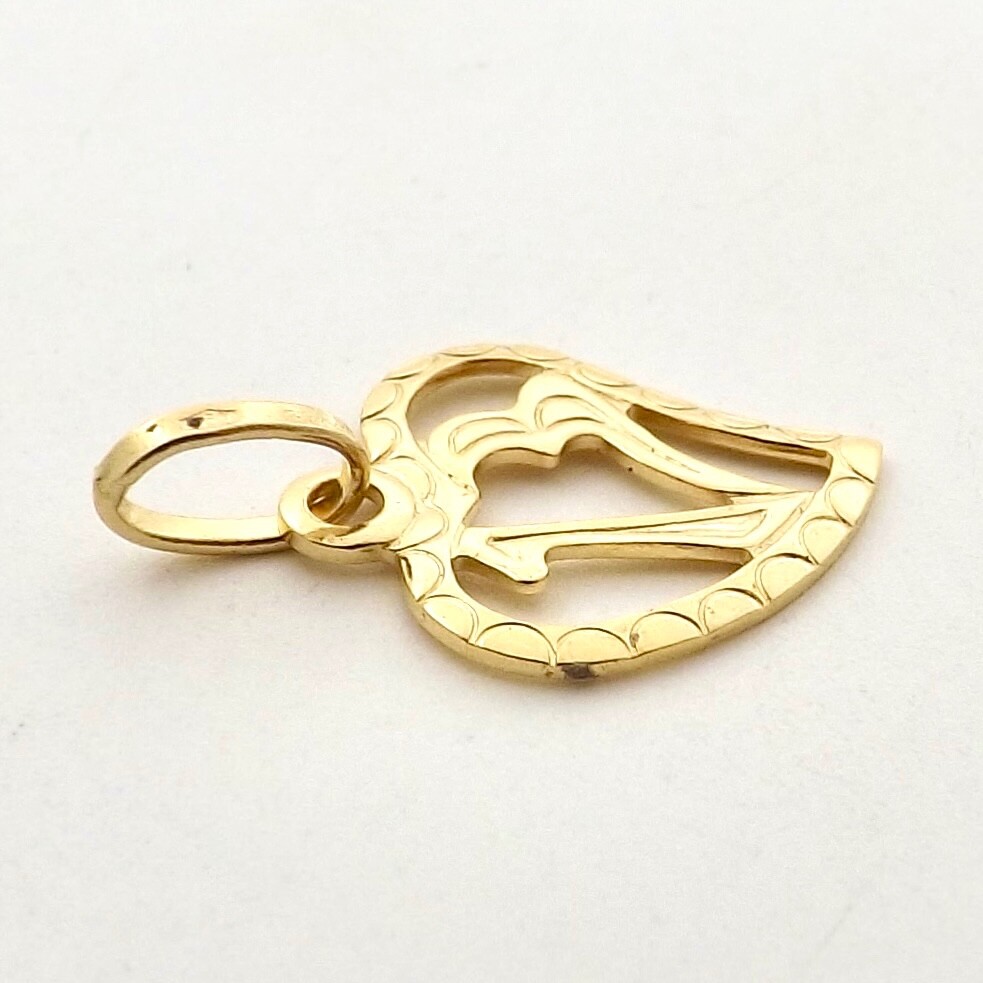 18k Gold Lucky 13 Number Thirteen Heart Charm Pendant Italy 750 New
