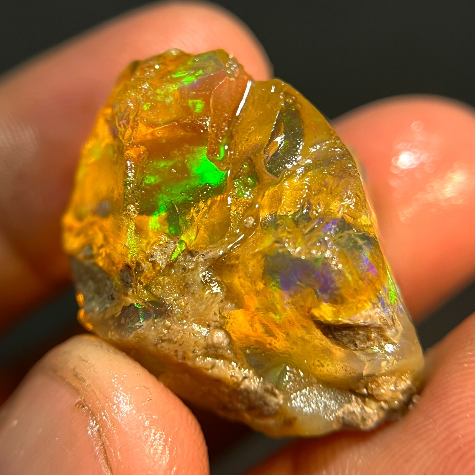 38 Carat Opal Rough Natural Ethiopian Opal Raw Welo Opal Multi Fire Gemstone