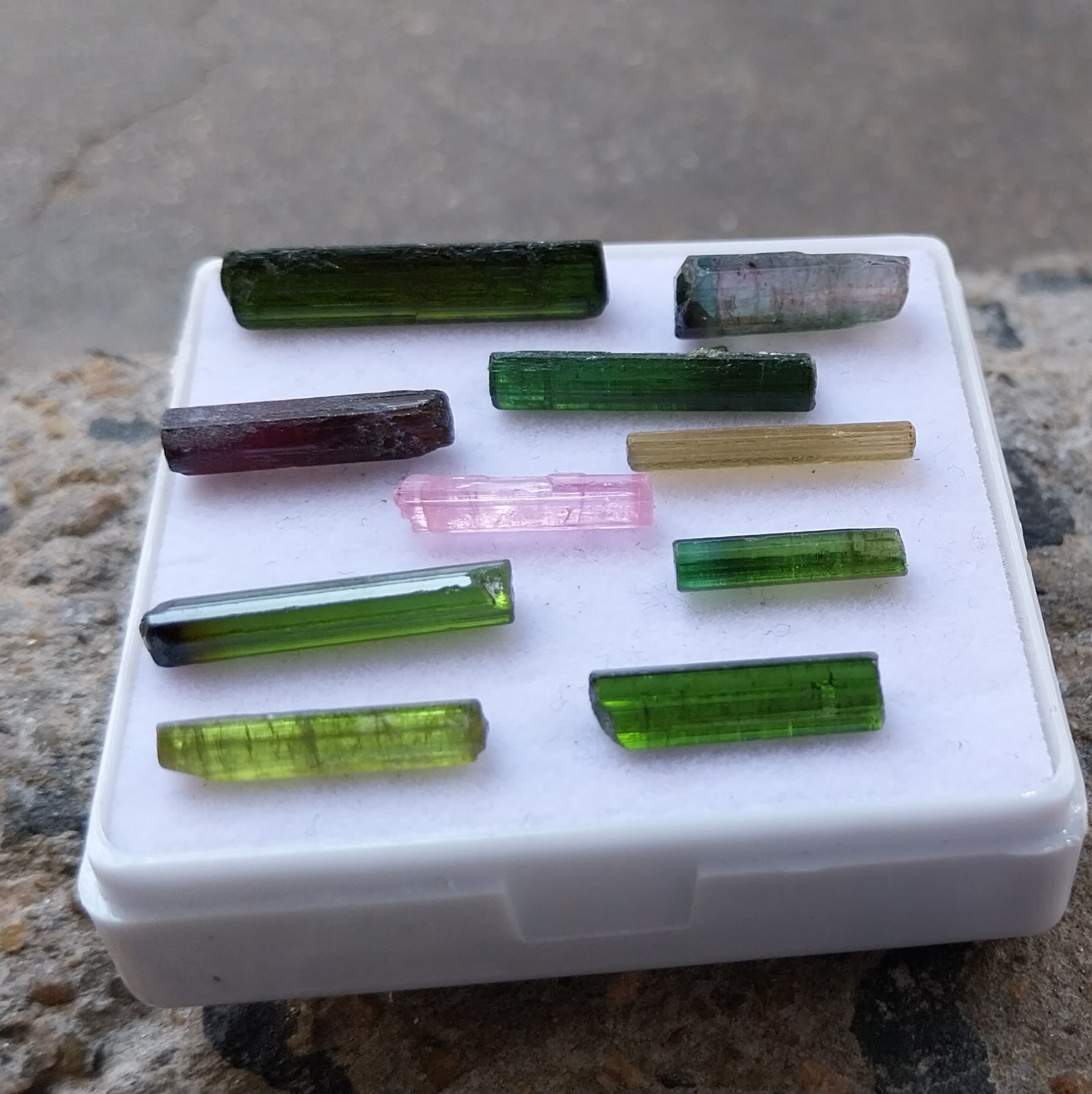 25.5 Ct 13 to 21 MM Natural Multi Color Tourmaline Raw Rough Pencil 10 Piece Lot