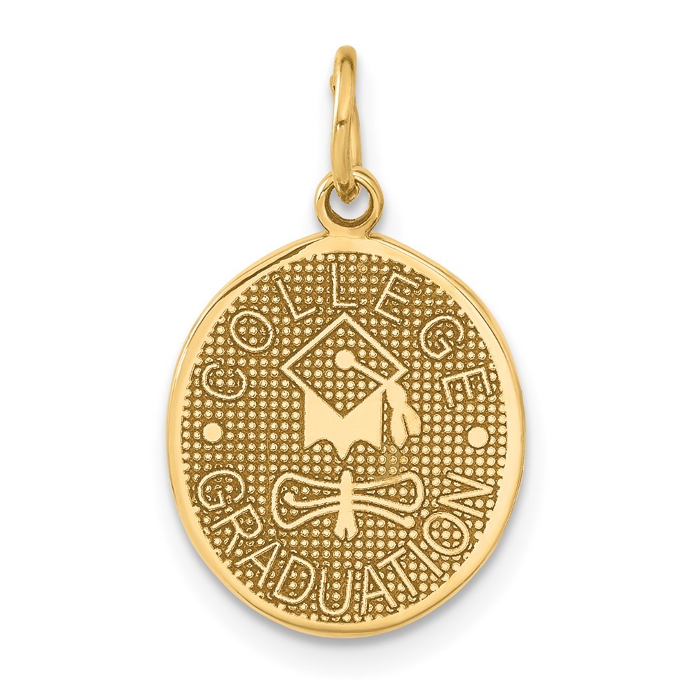 14k Yellow Gold COLLEGE GRADUATION Charm Necklace Womens