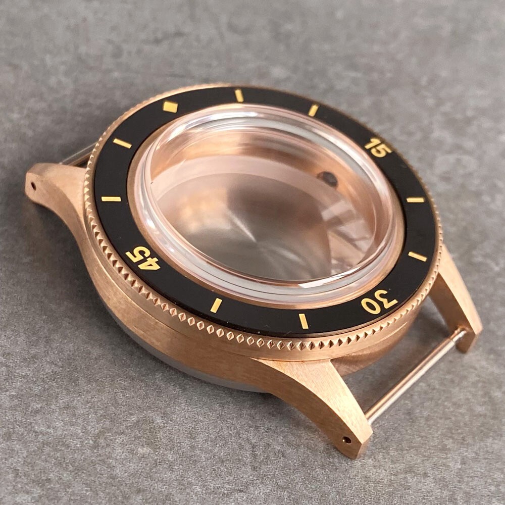 40mm Bronze Watch Case Fit NH34 NH35 NH36 NH38 Automatic Movement Sapphire Glass