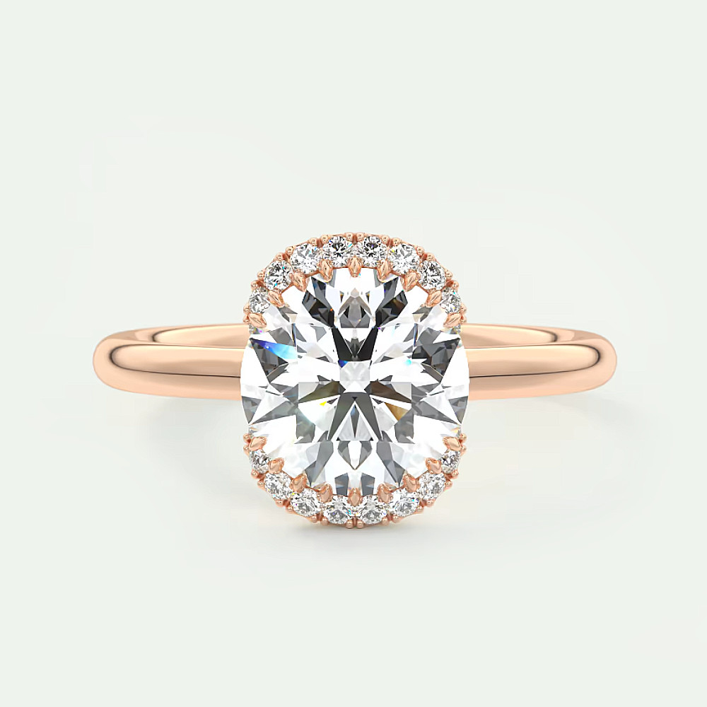Diamond Setting Ring Engagement Round 0.2 Carat Solid Semi Mount 18k Rose Gold