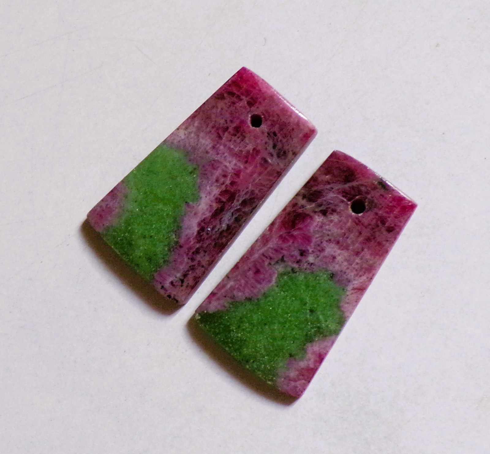 26.75 Cts Natural Ruby Zoisite Drilled Cabochon Match Pair Gemstone 24X14MM D126