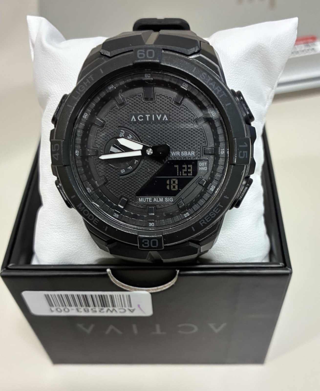 Activa Spry X Men’s Analog-Digital Quartz 53mm Black 50m Alarm Date Box